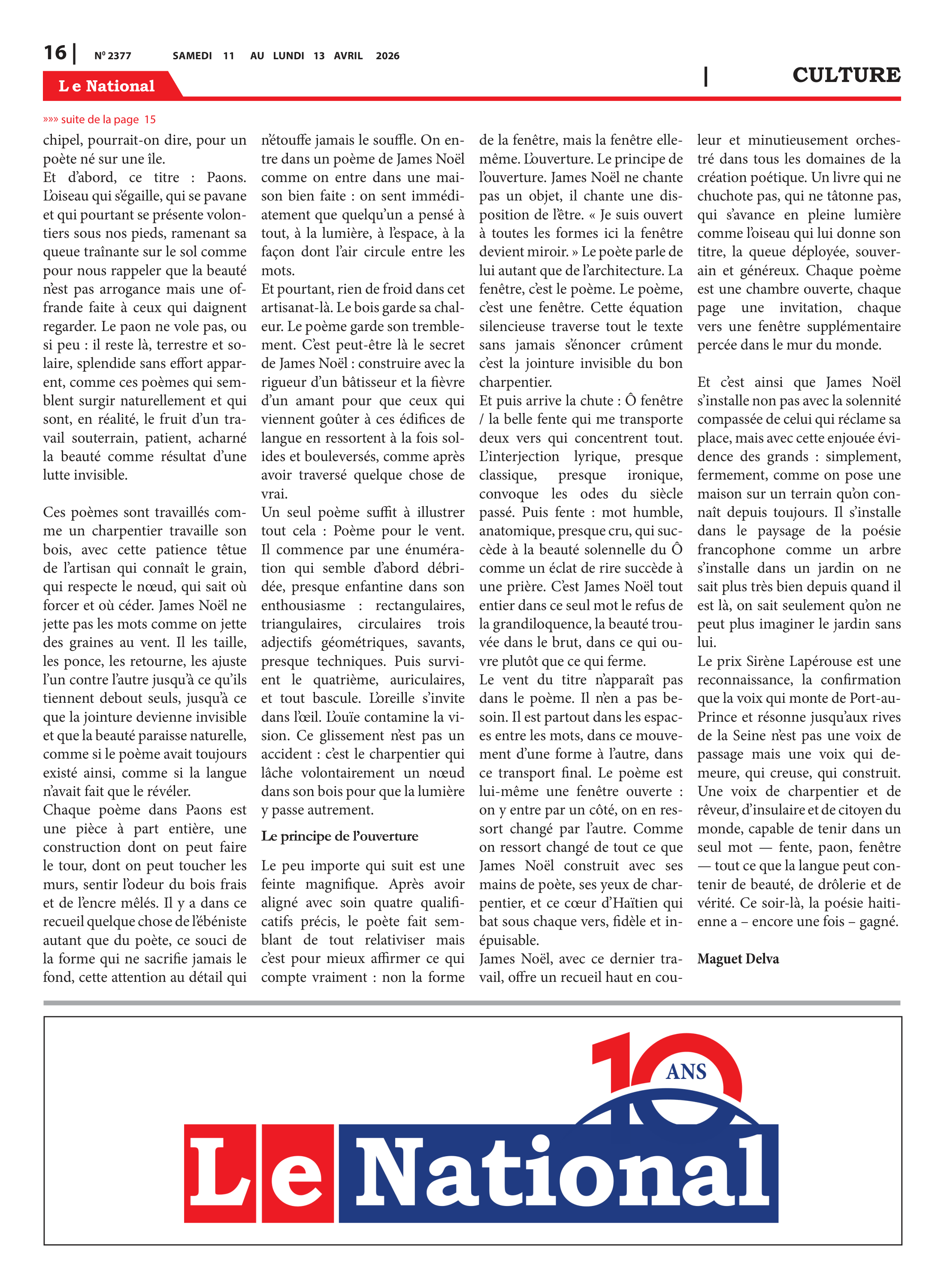 Page 16 de l'édition 2377