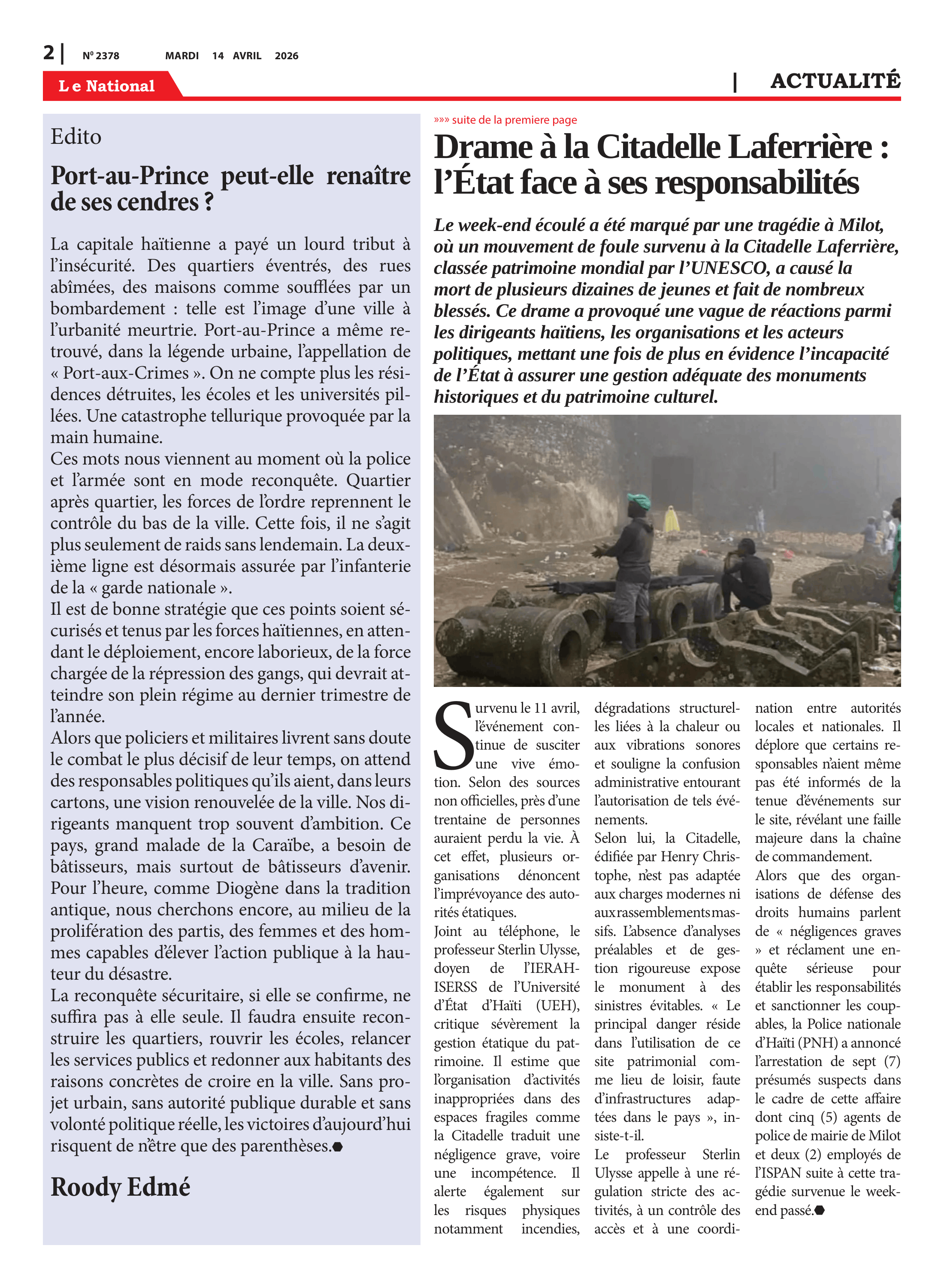 Page 2 de l'édition 2378