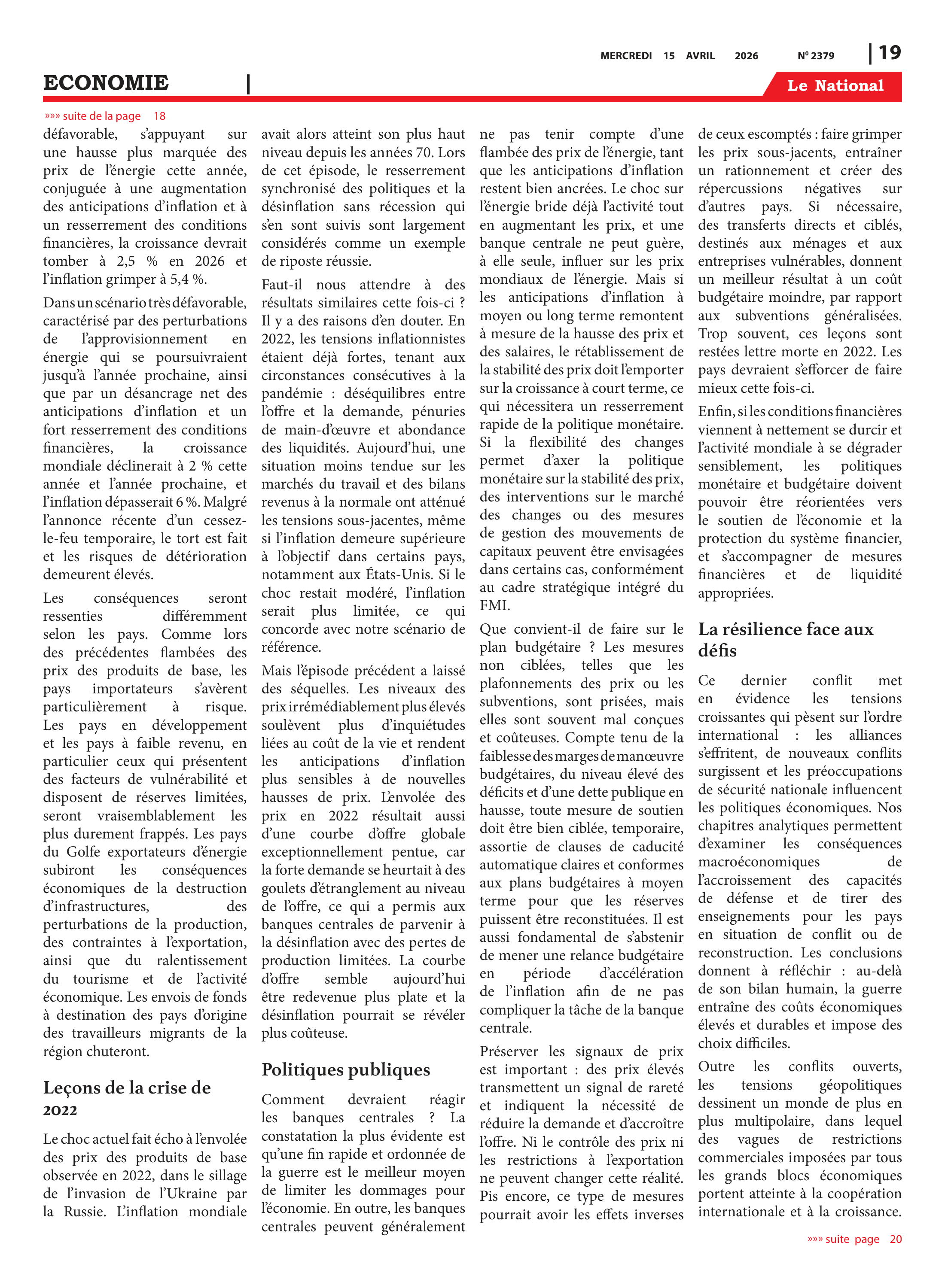 Page 19 de l'édition 2379