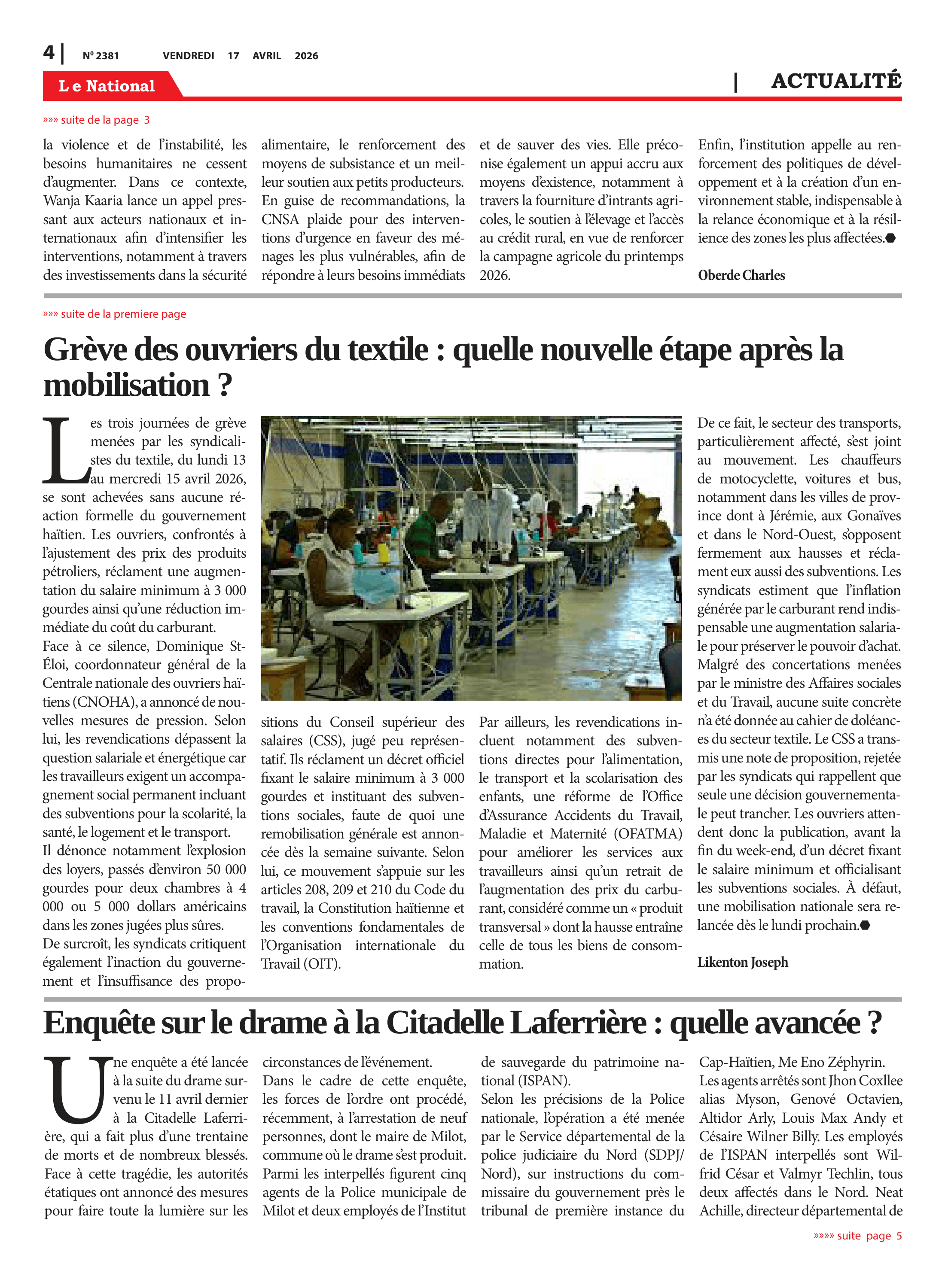 Page 4 de l'édition 2381