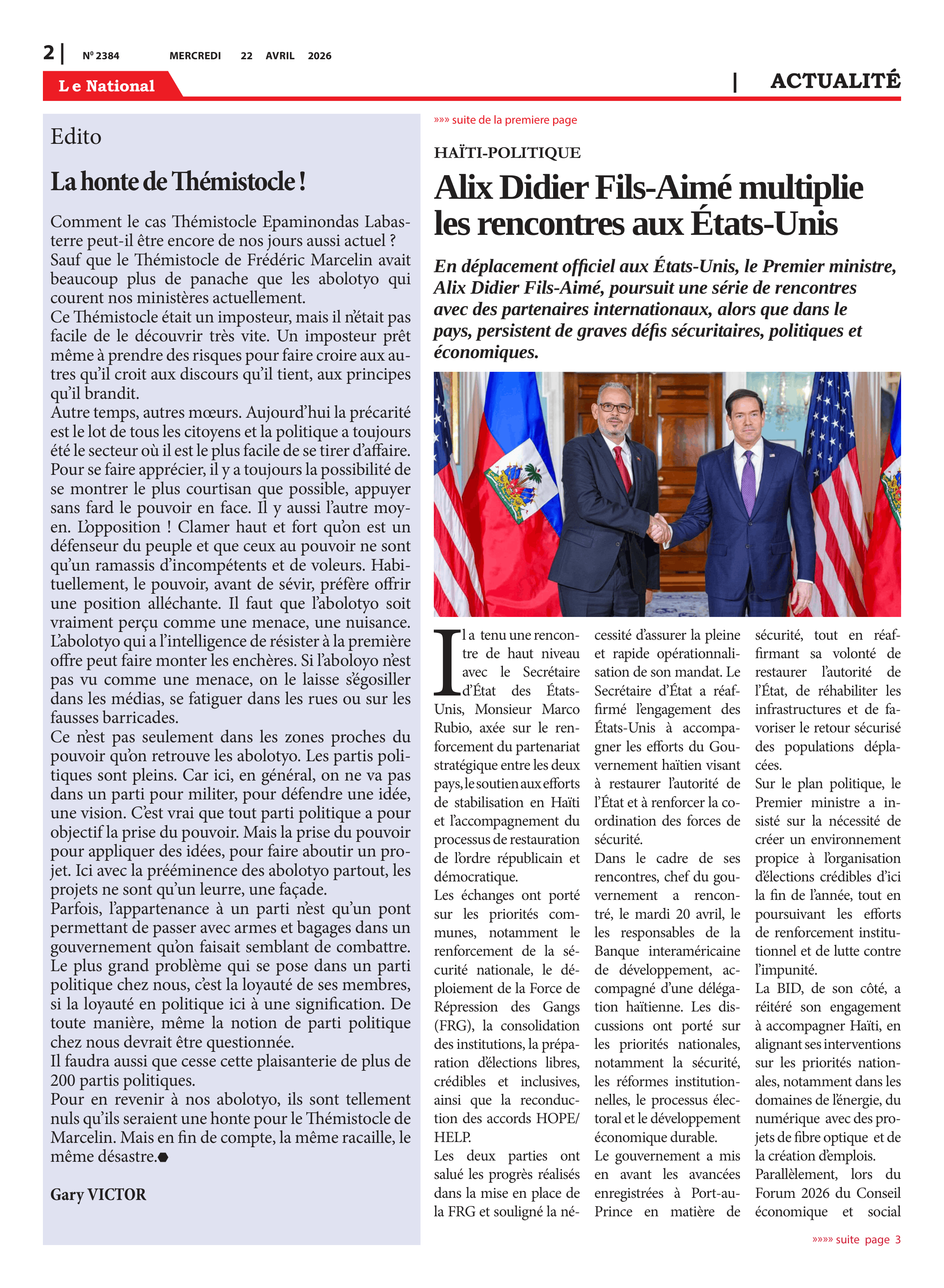Page 2 de l'édition 2384