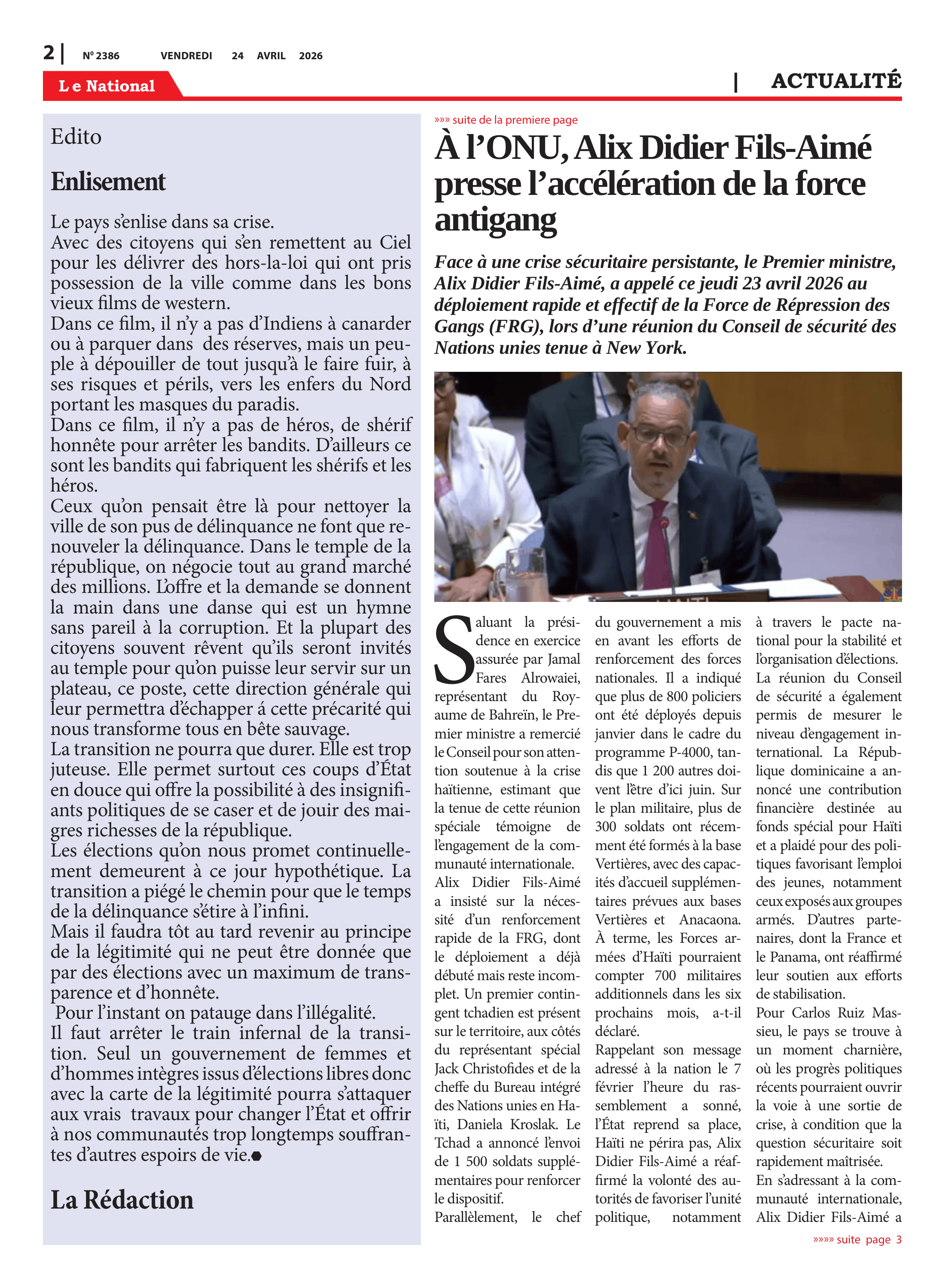 Page 2 de l'édition 2386