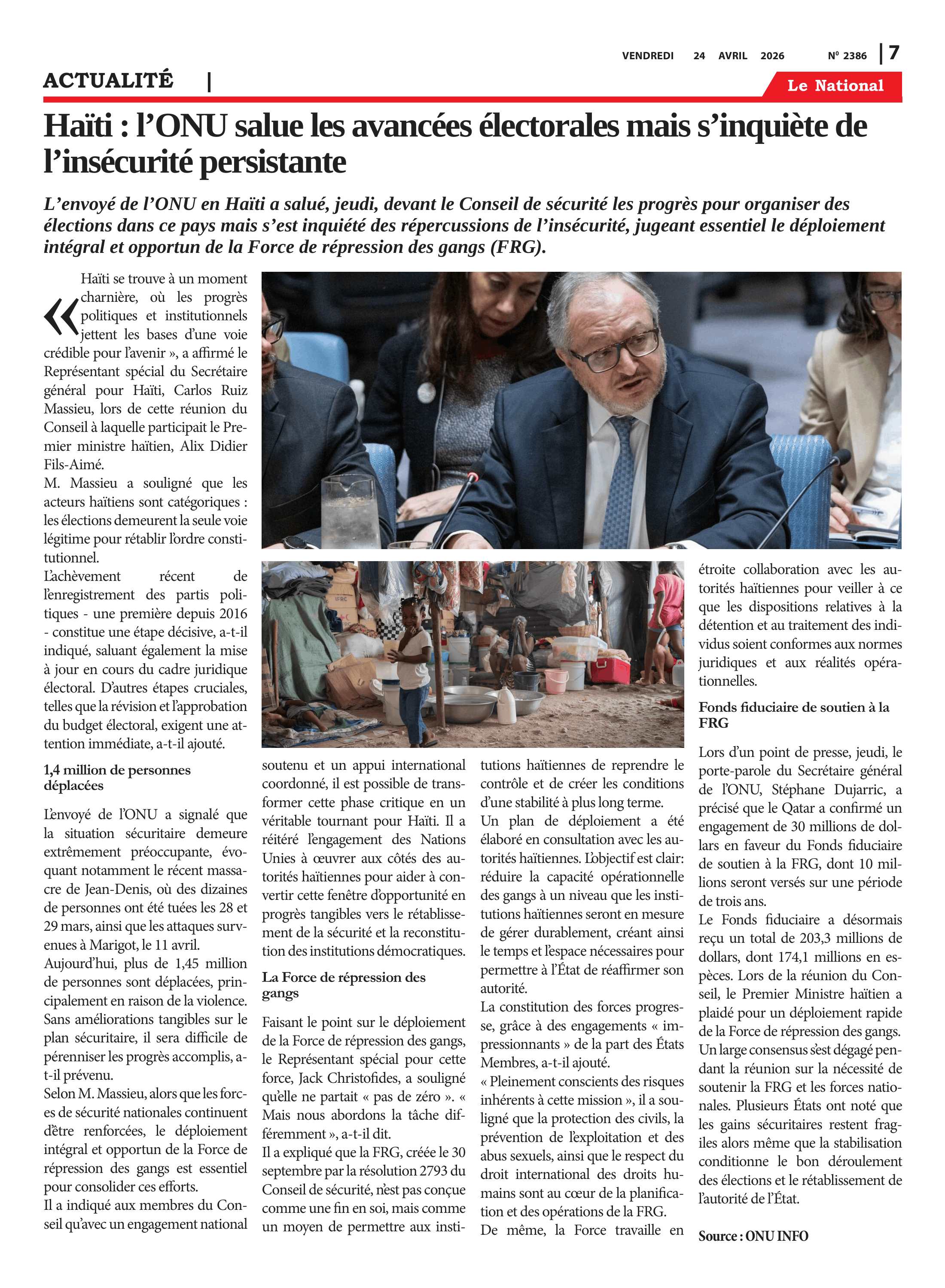 Page 7 de l'édition 2386
