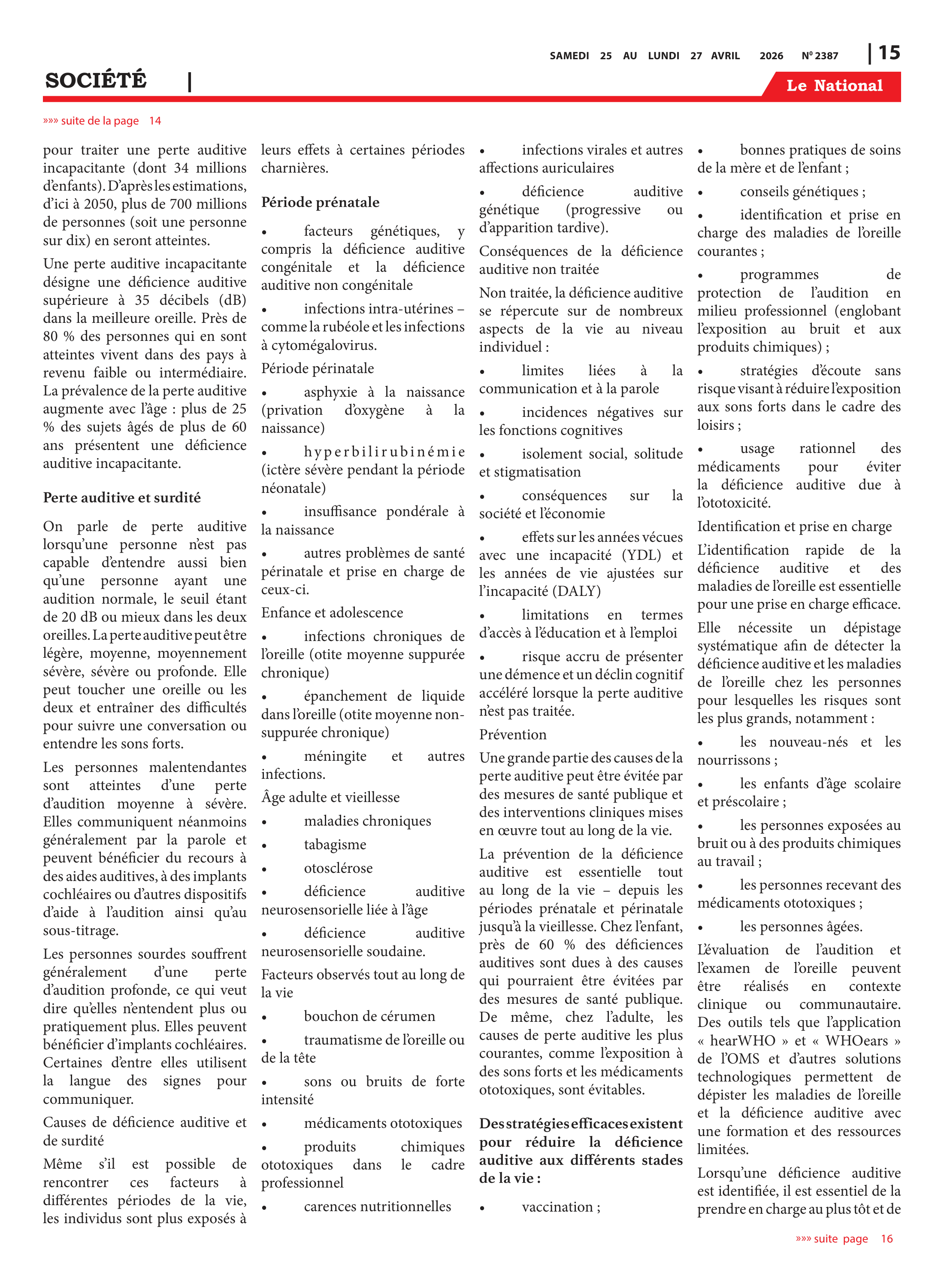 Page 15 de l'édition 2387