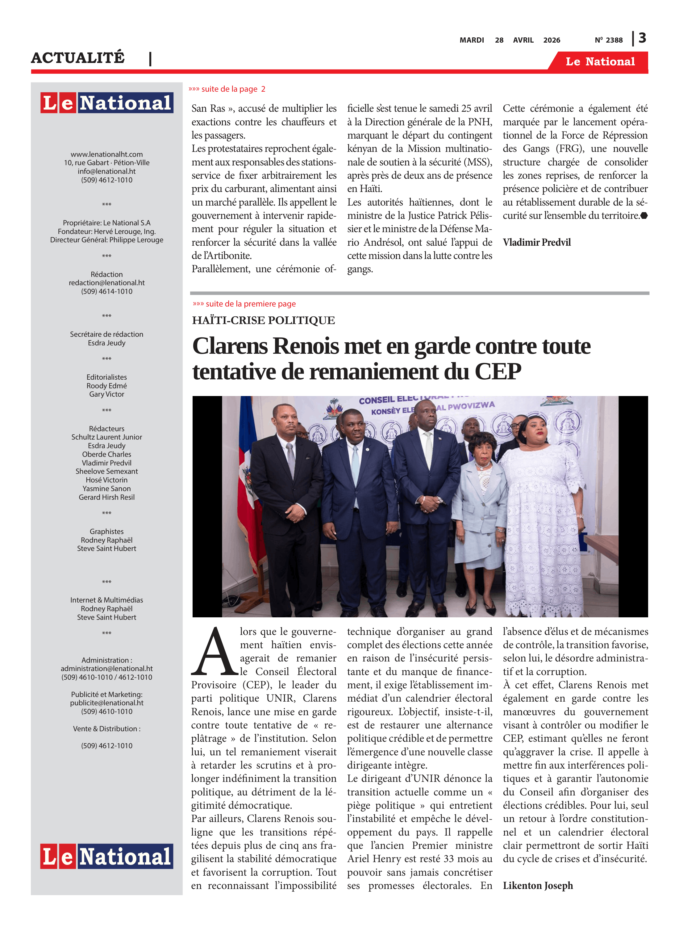 Page 3 de l'édition 2388