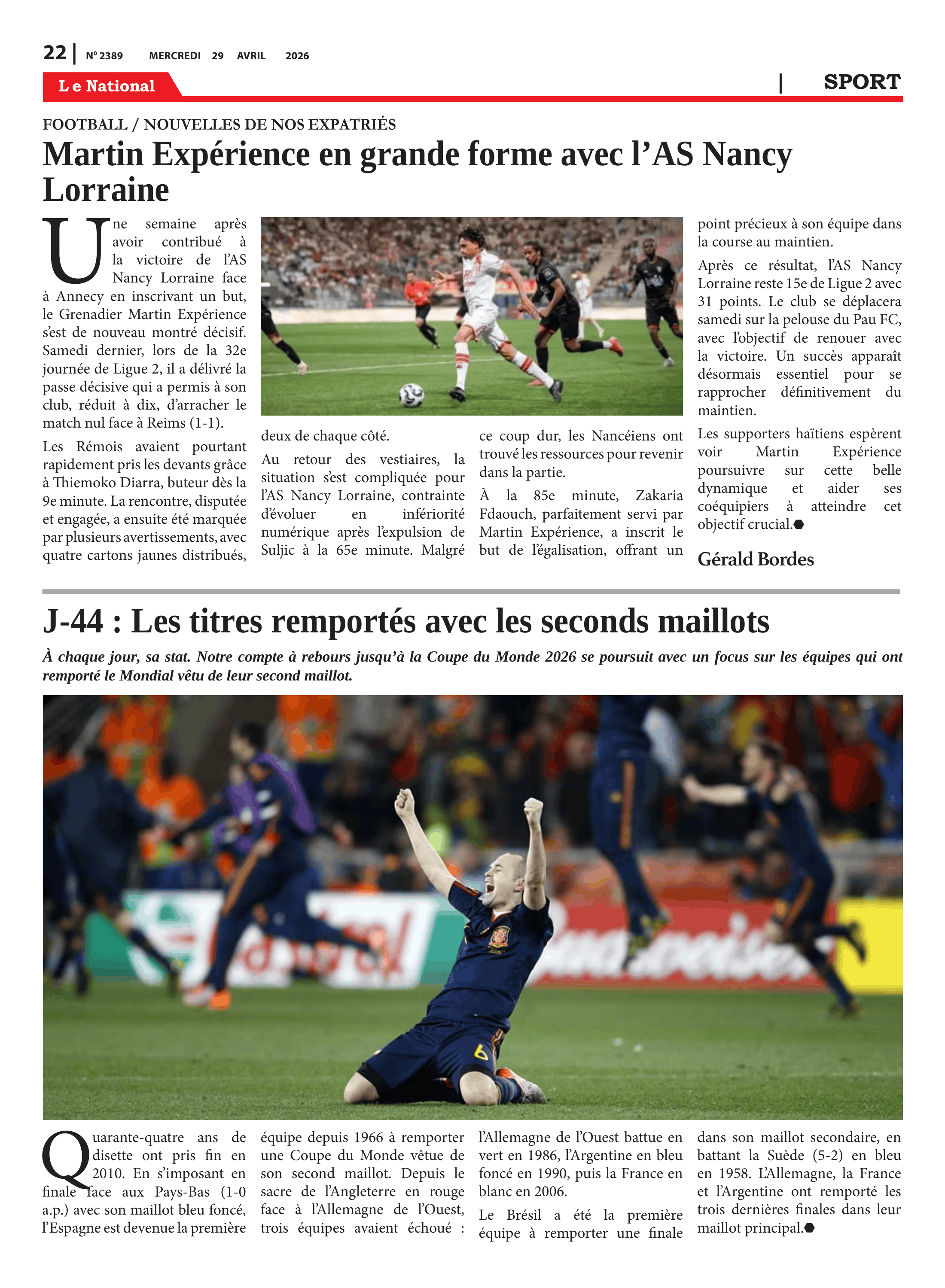 Page 22 de l'édition 2389
