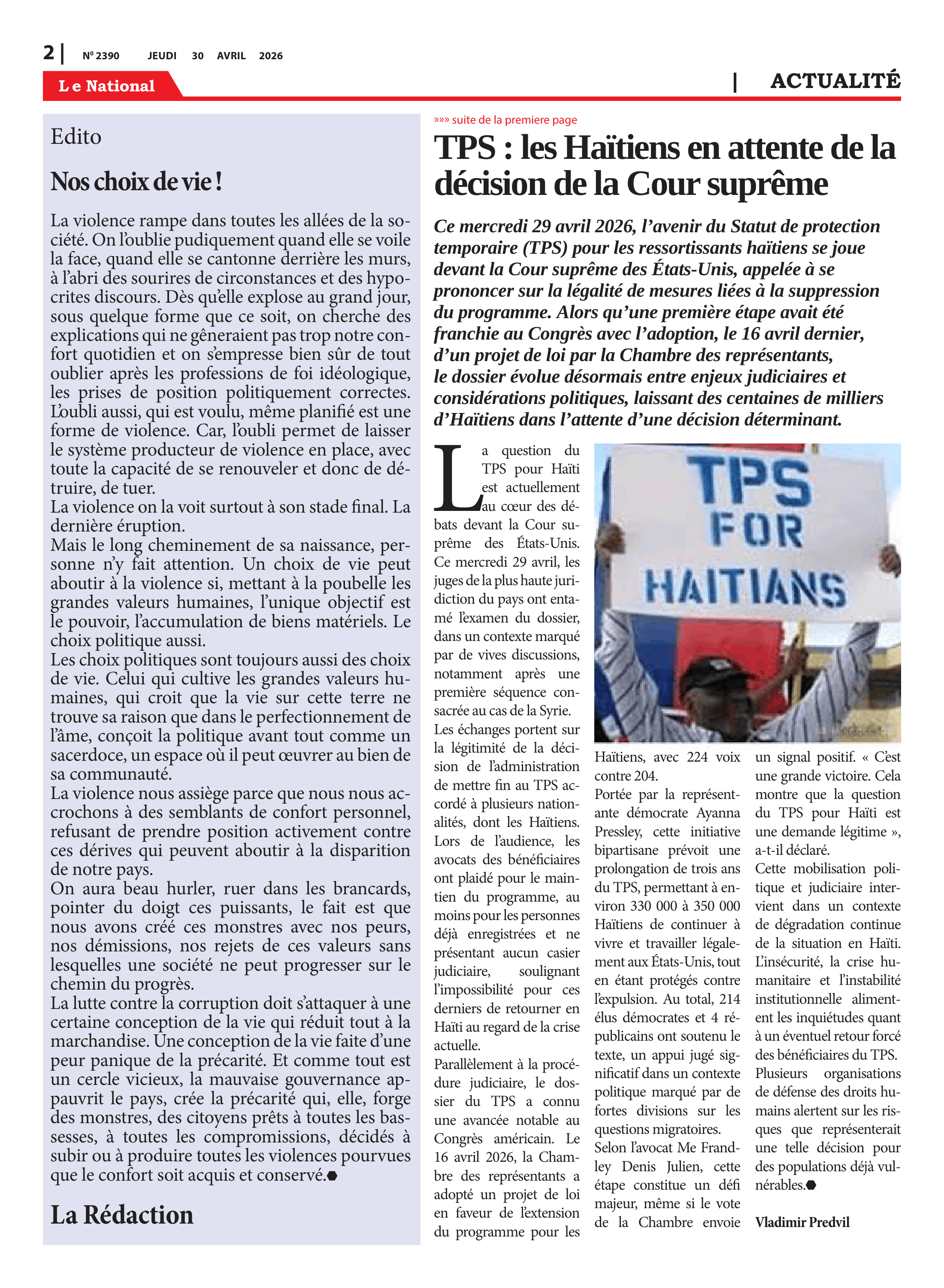 Page 2 de l'édition 2390