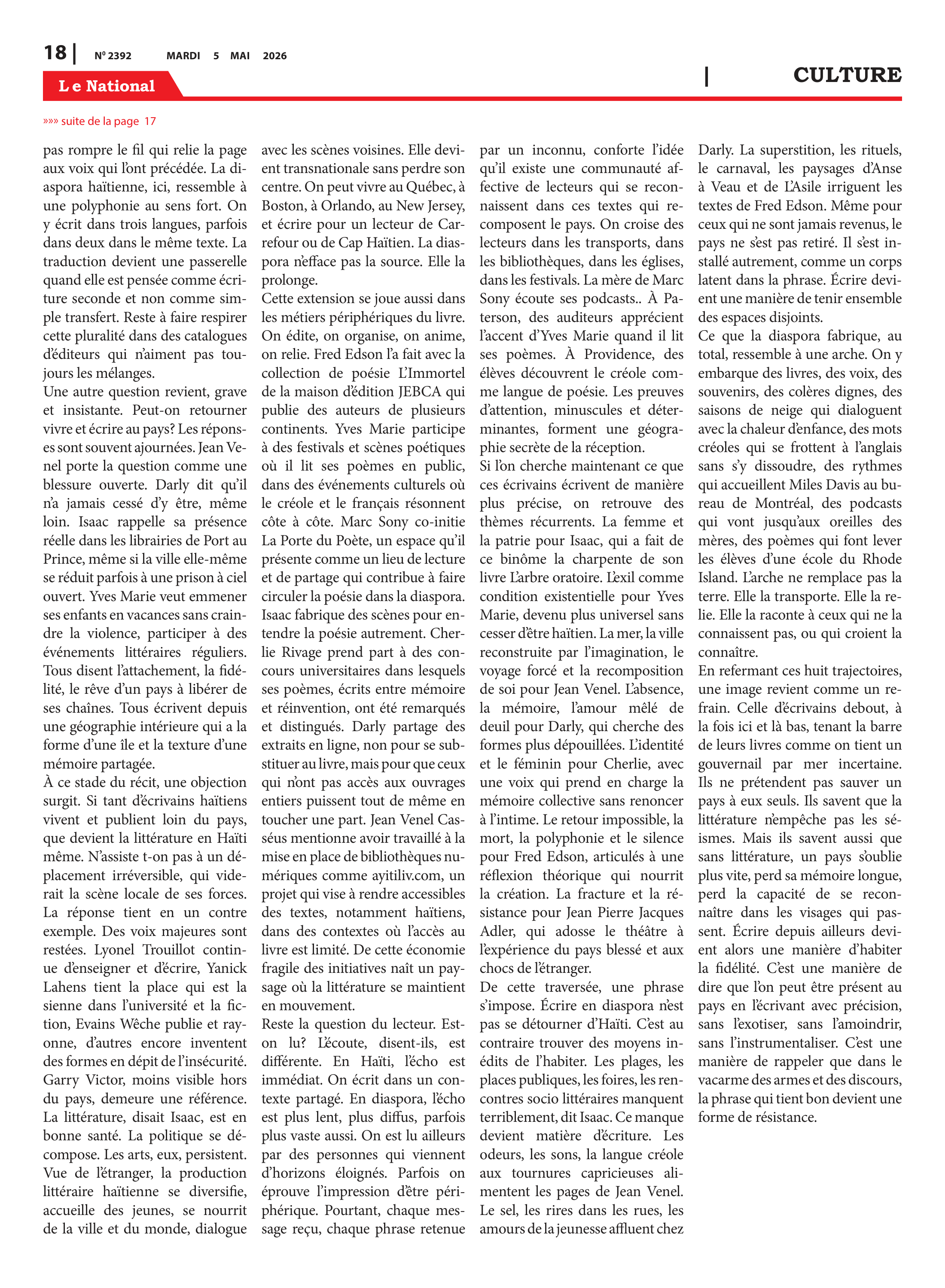 Page 18 de l'édition 2392