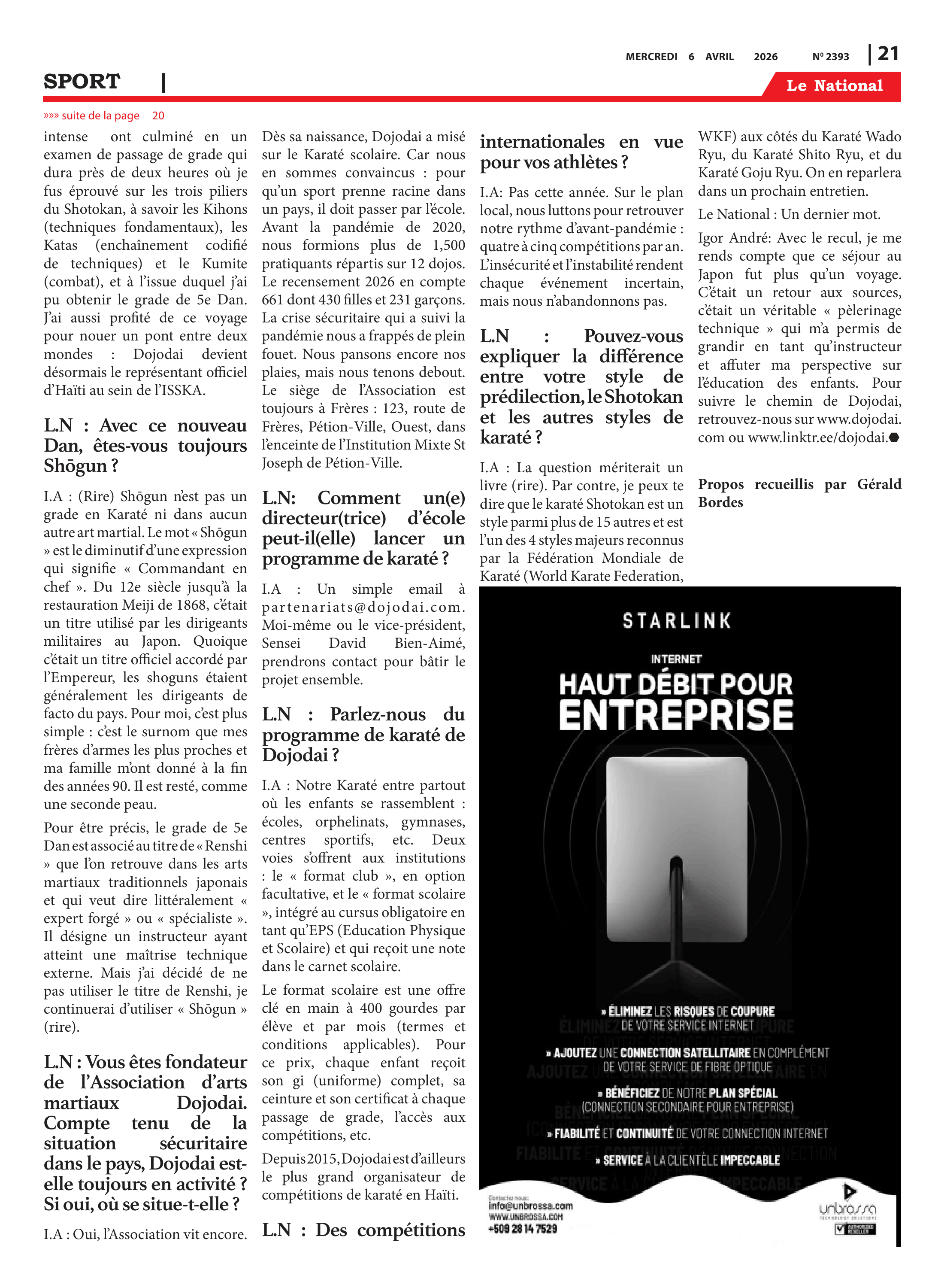 Page 21 de l'édition 2393