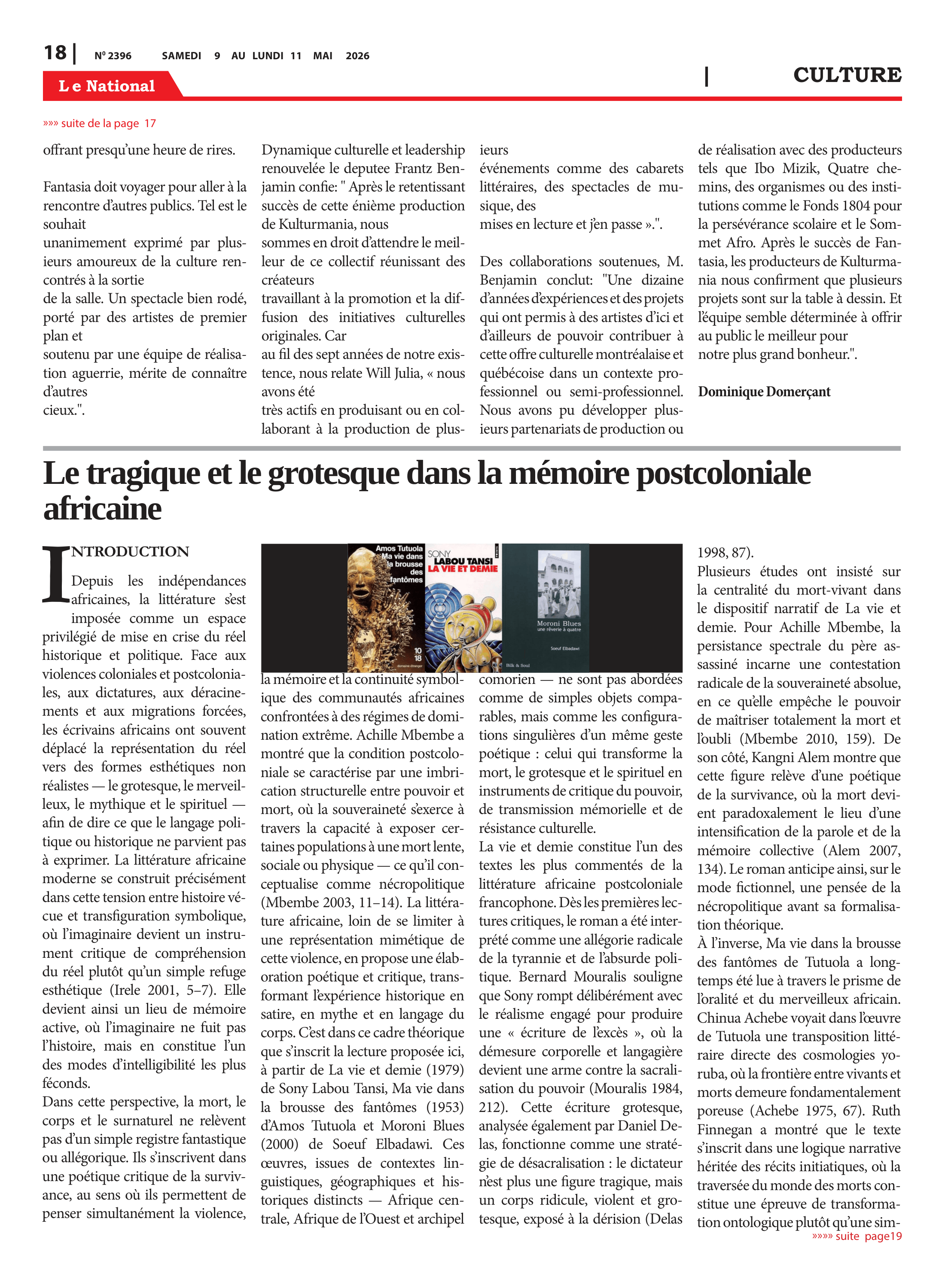 Page 18 de l'édition 2396