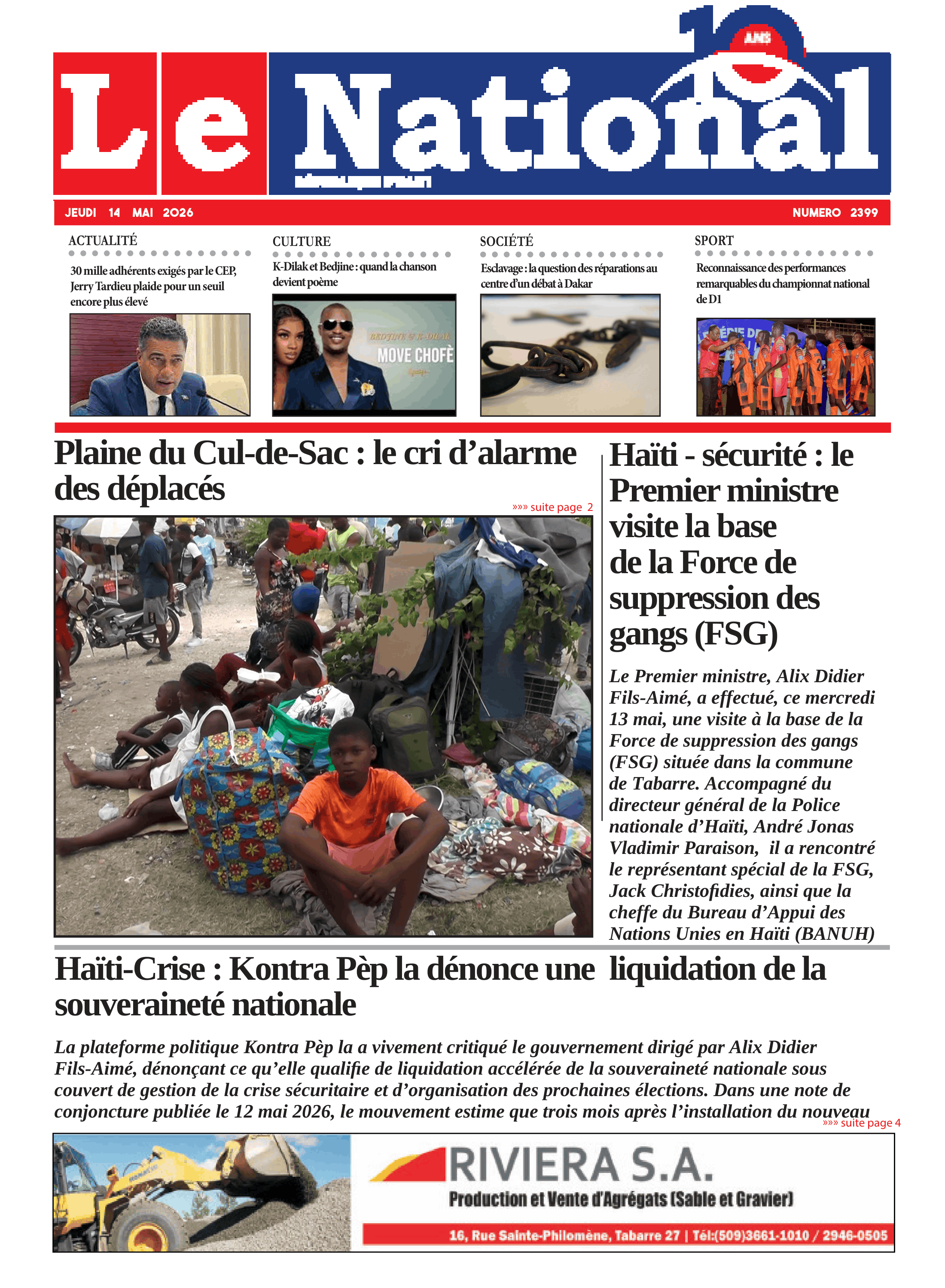 Page 1 de l'édition 2399