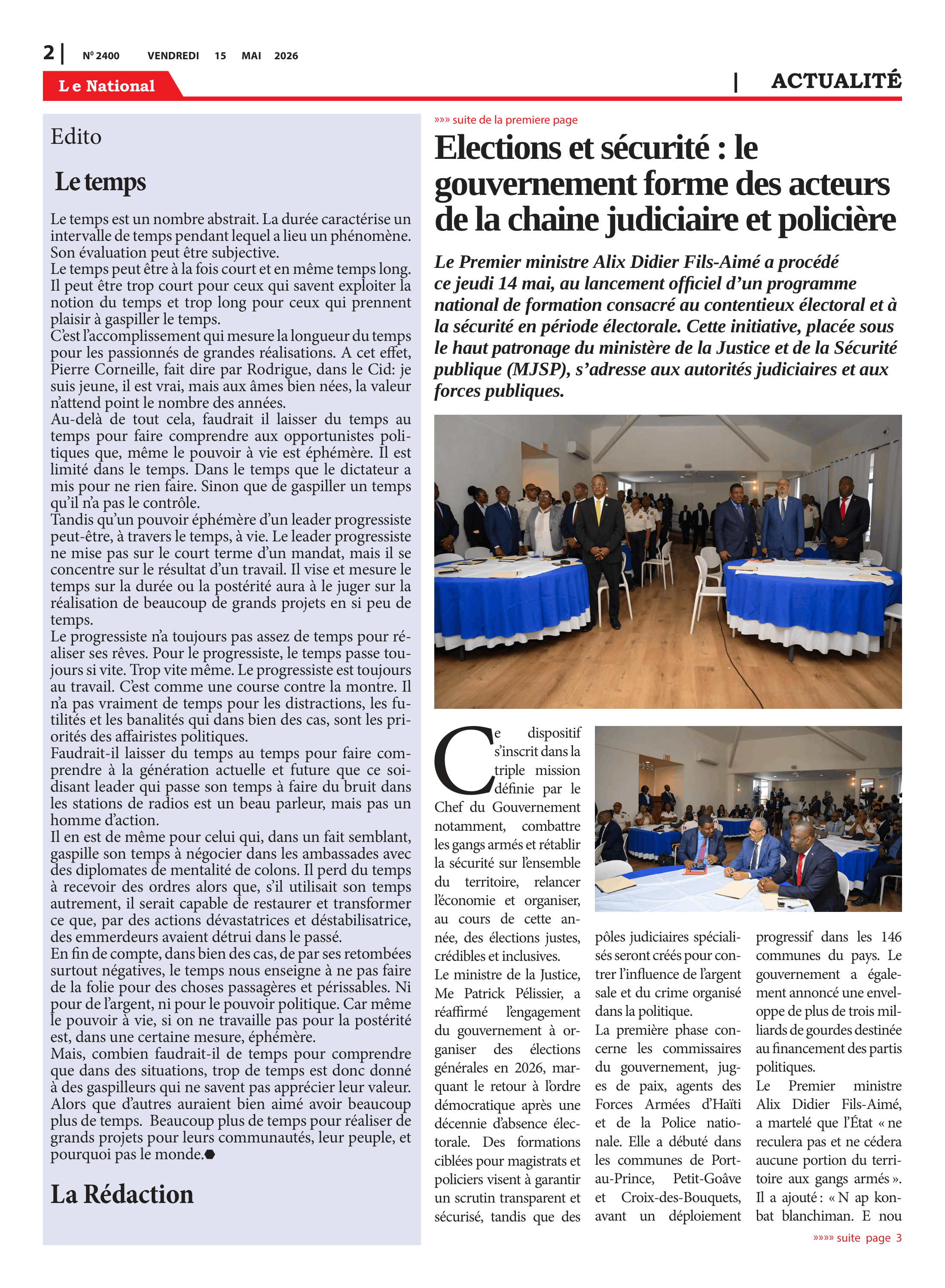 Page 2 de l'édition 2400