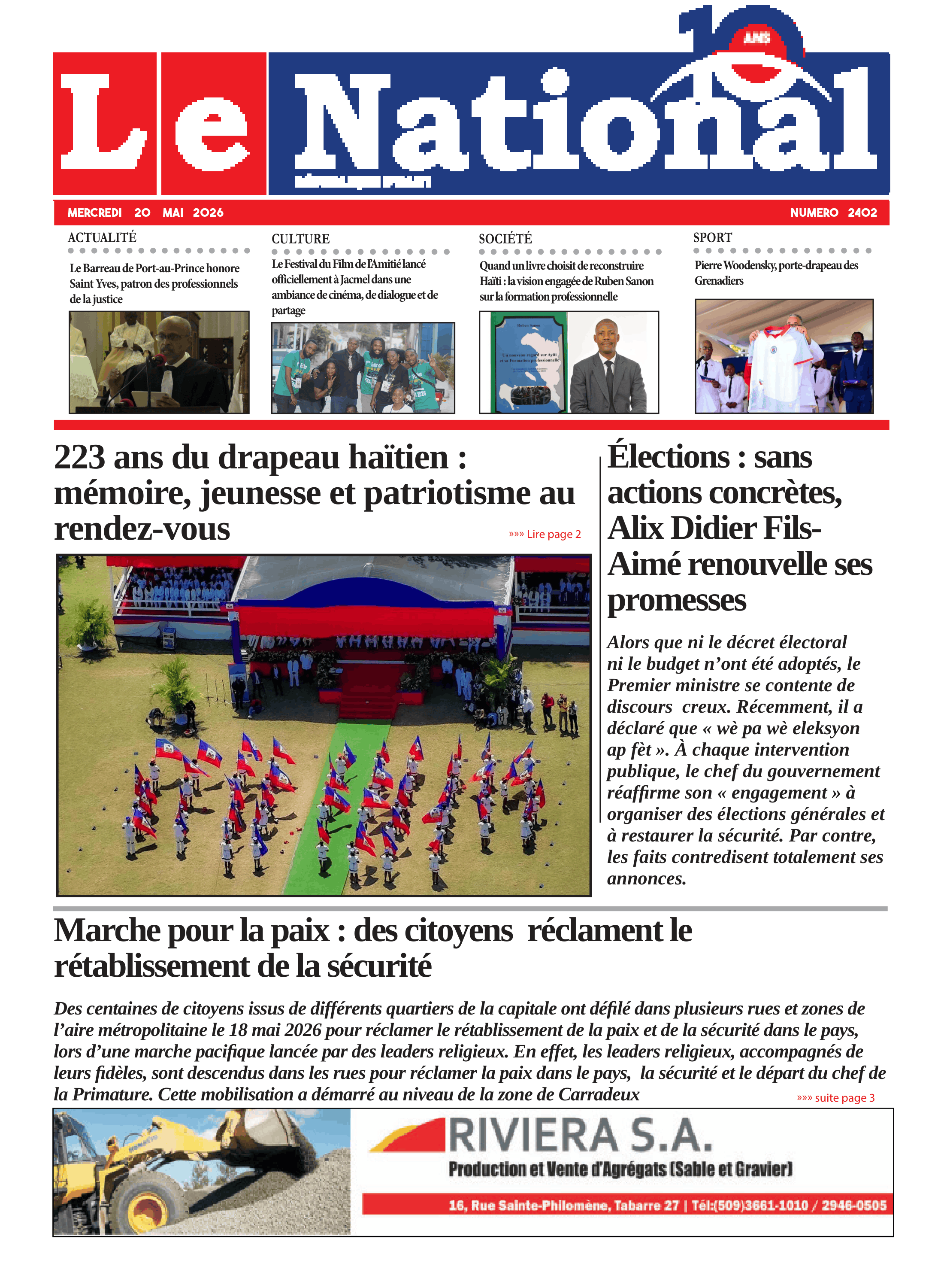 Page 1 de l'édition 2402