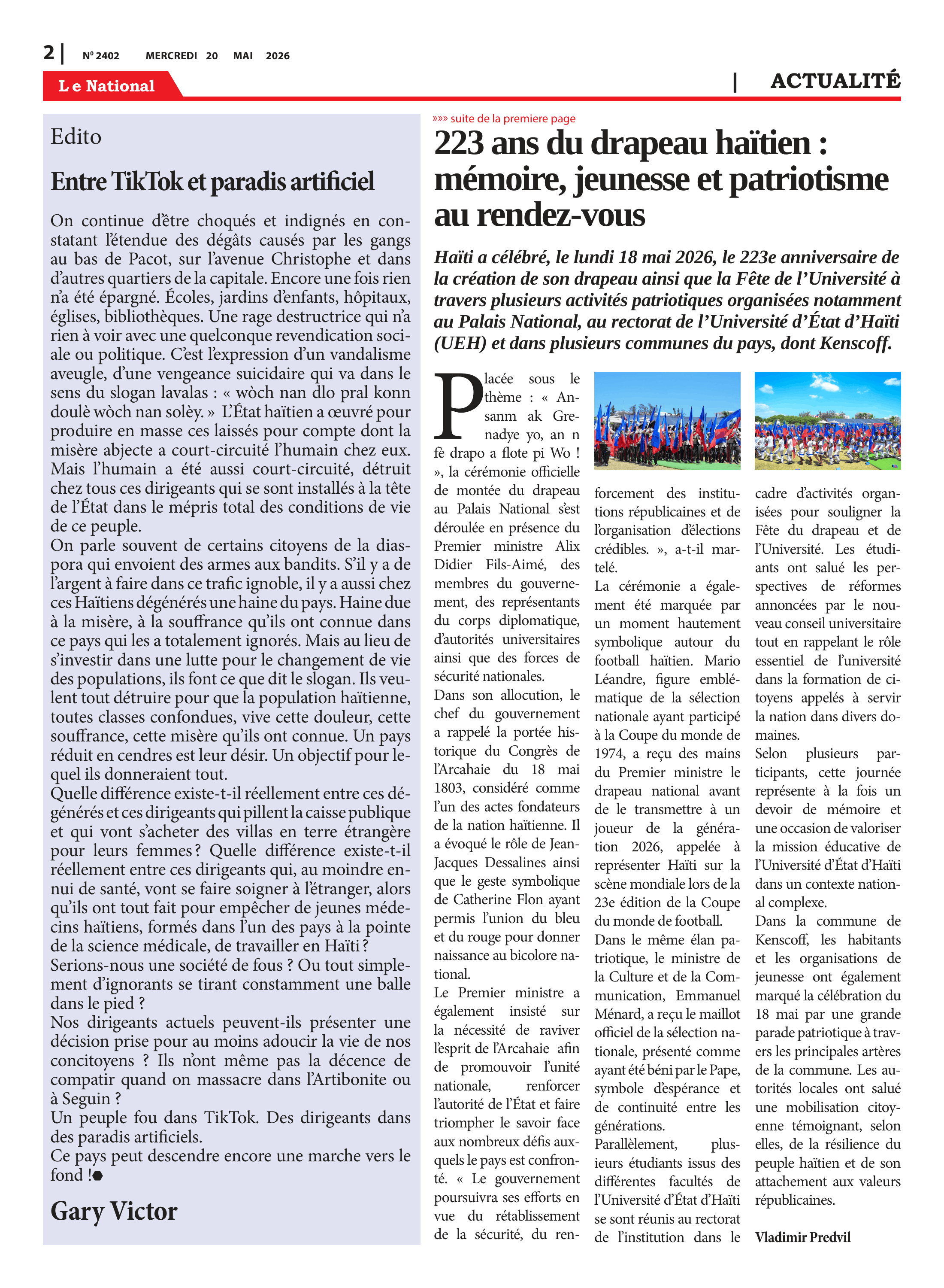 Page 2 de l'édition 2402