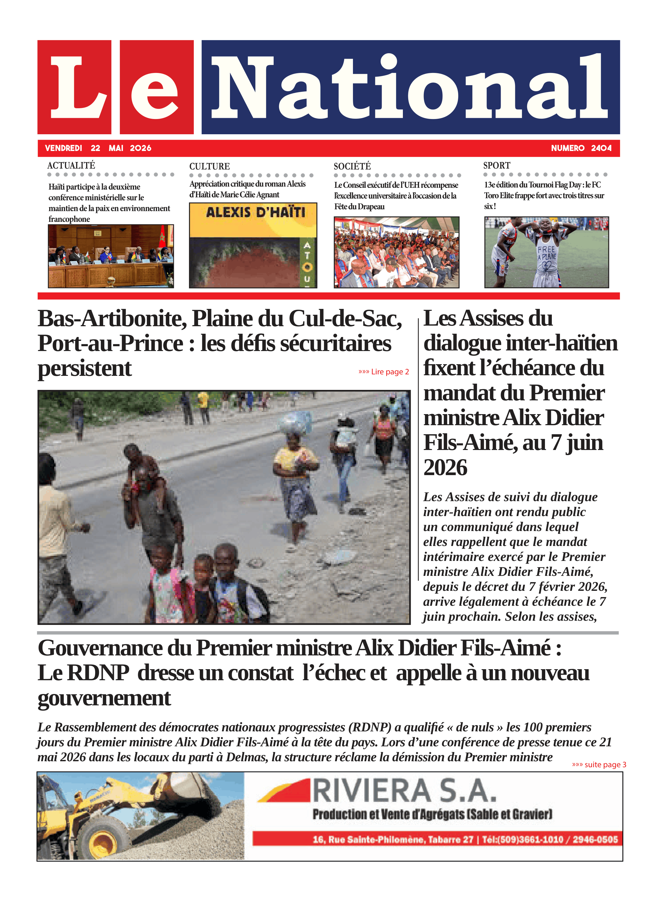 Page 1 de l'édition 2404