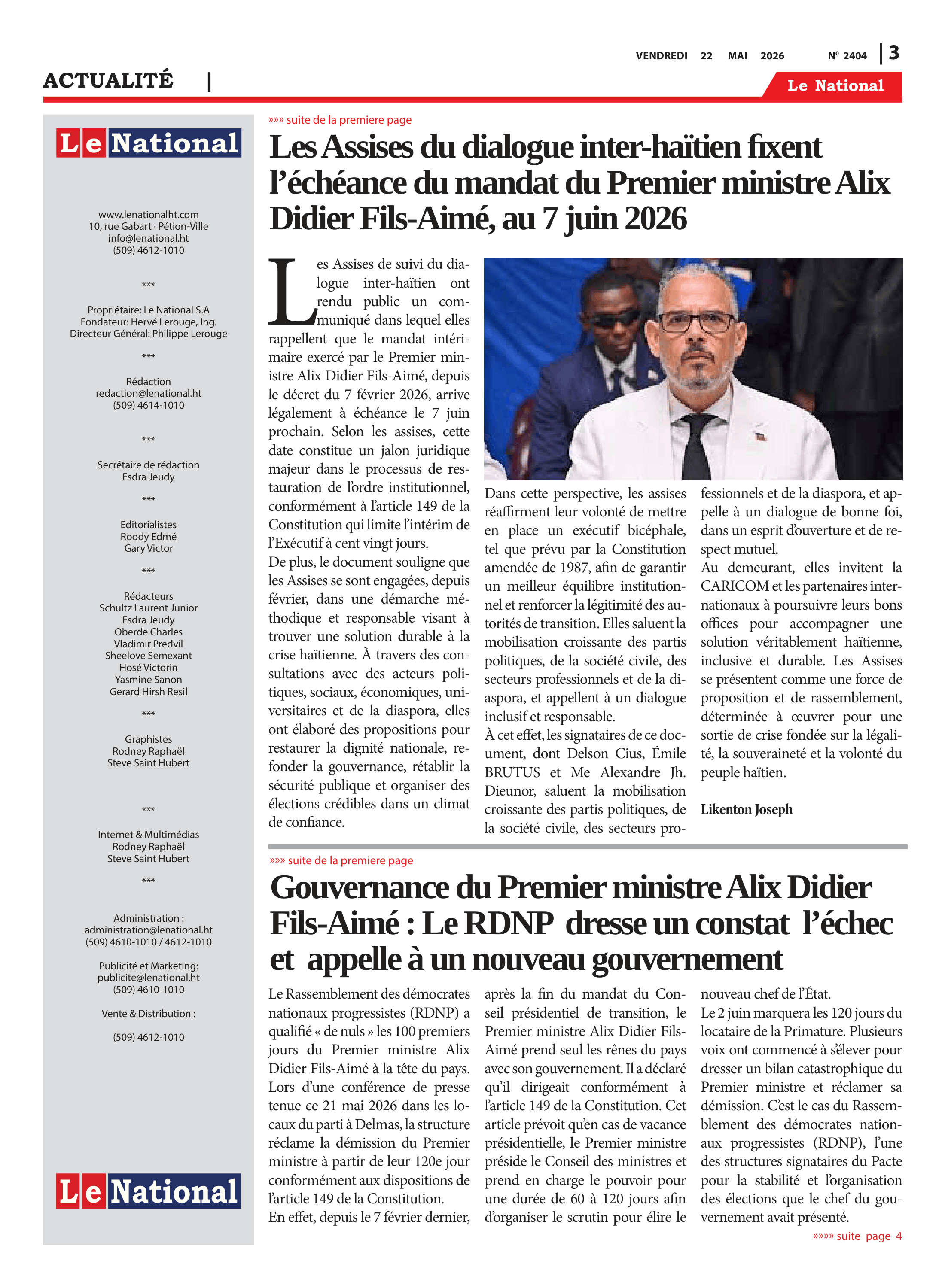 Page 3 de l'édition 2404