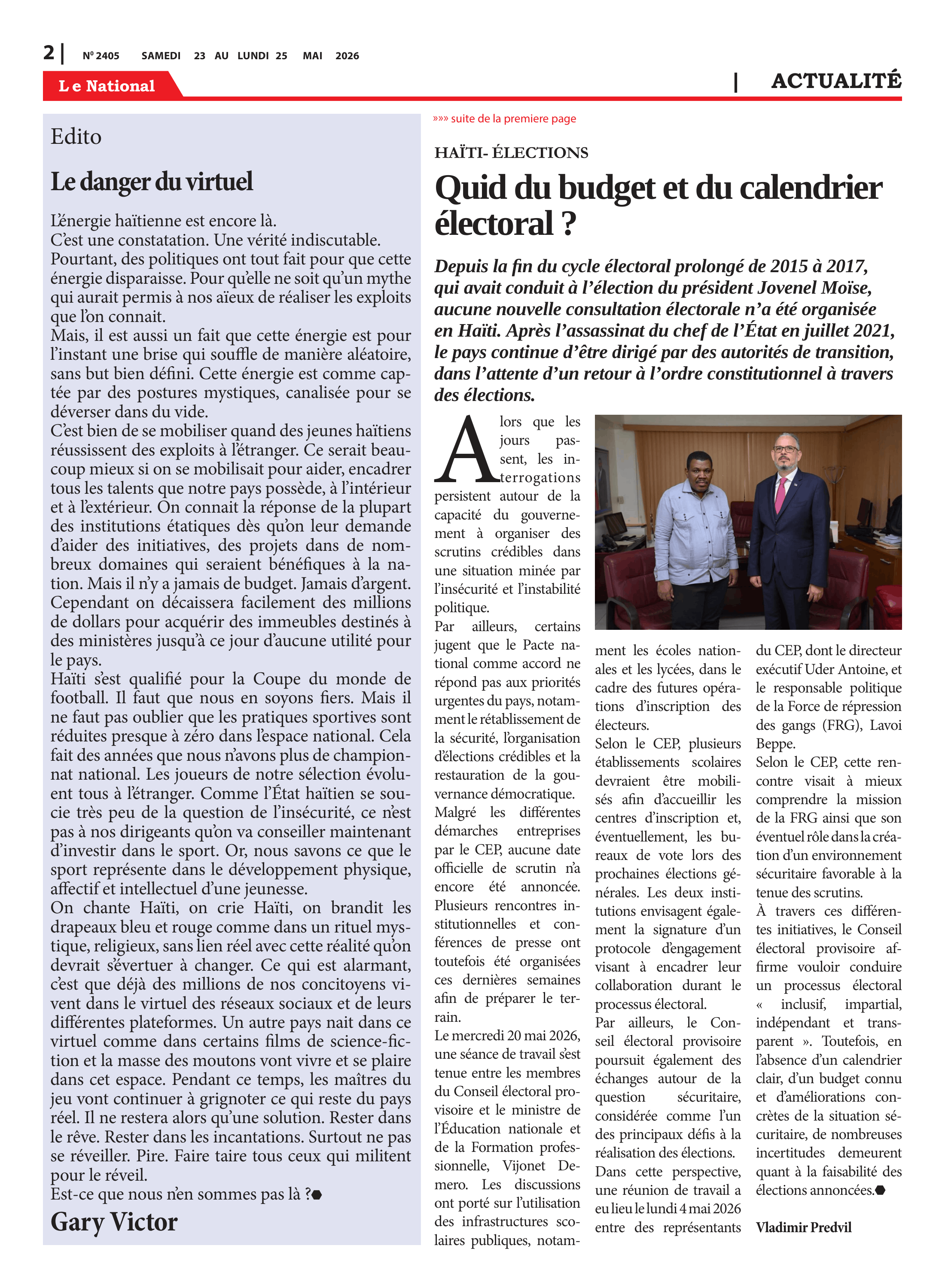 Page 2 de l'édition 2405