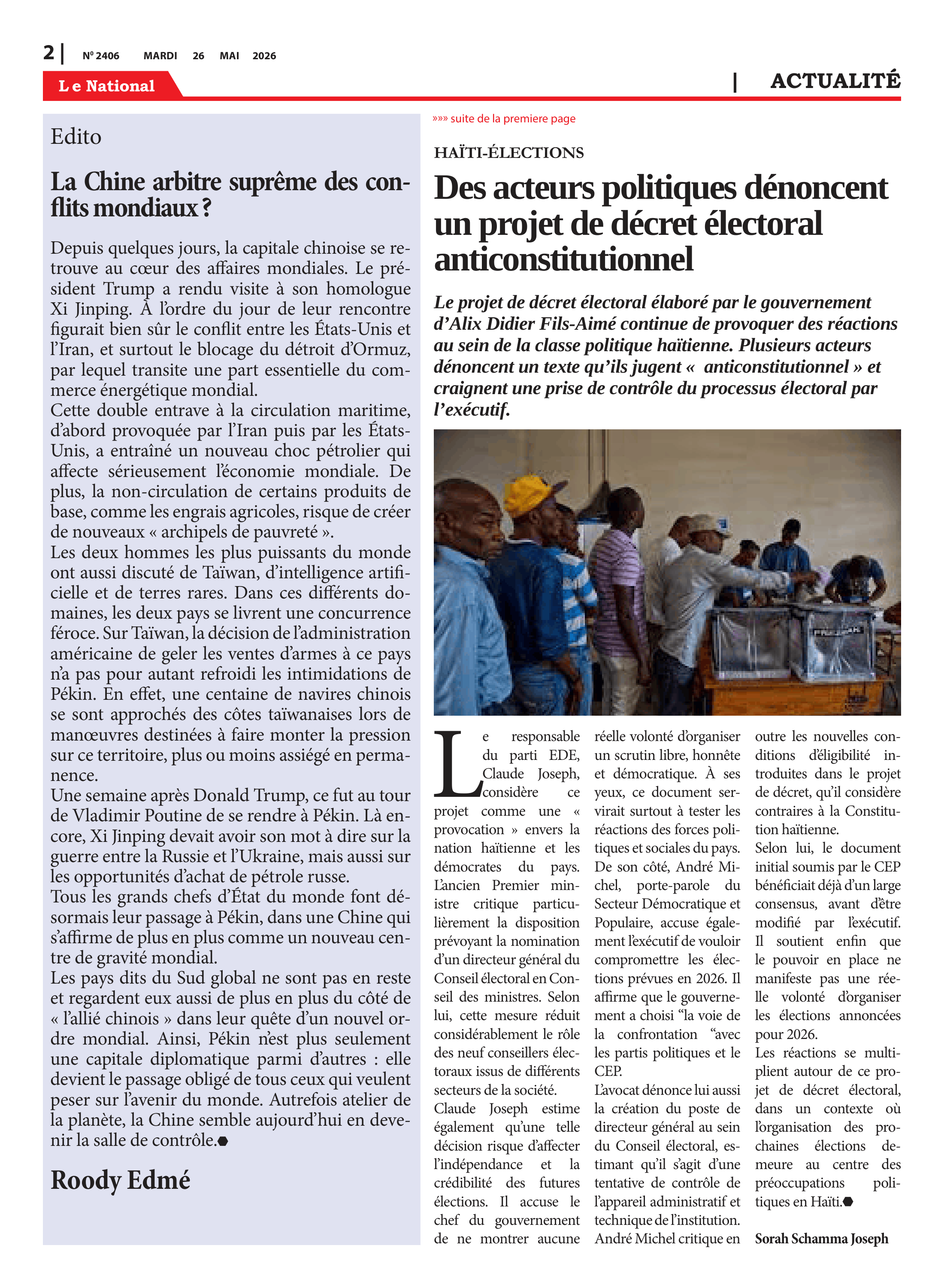 Page 2 de l'édition 2406
