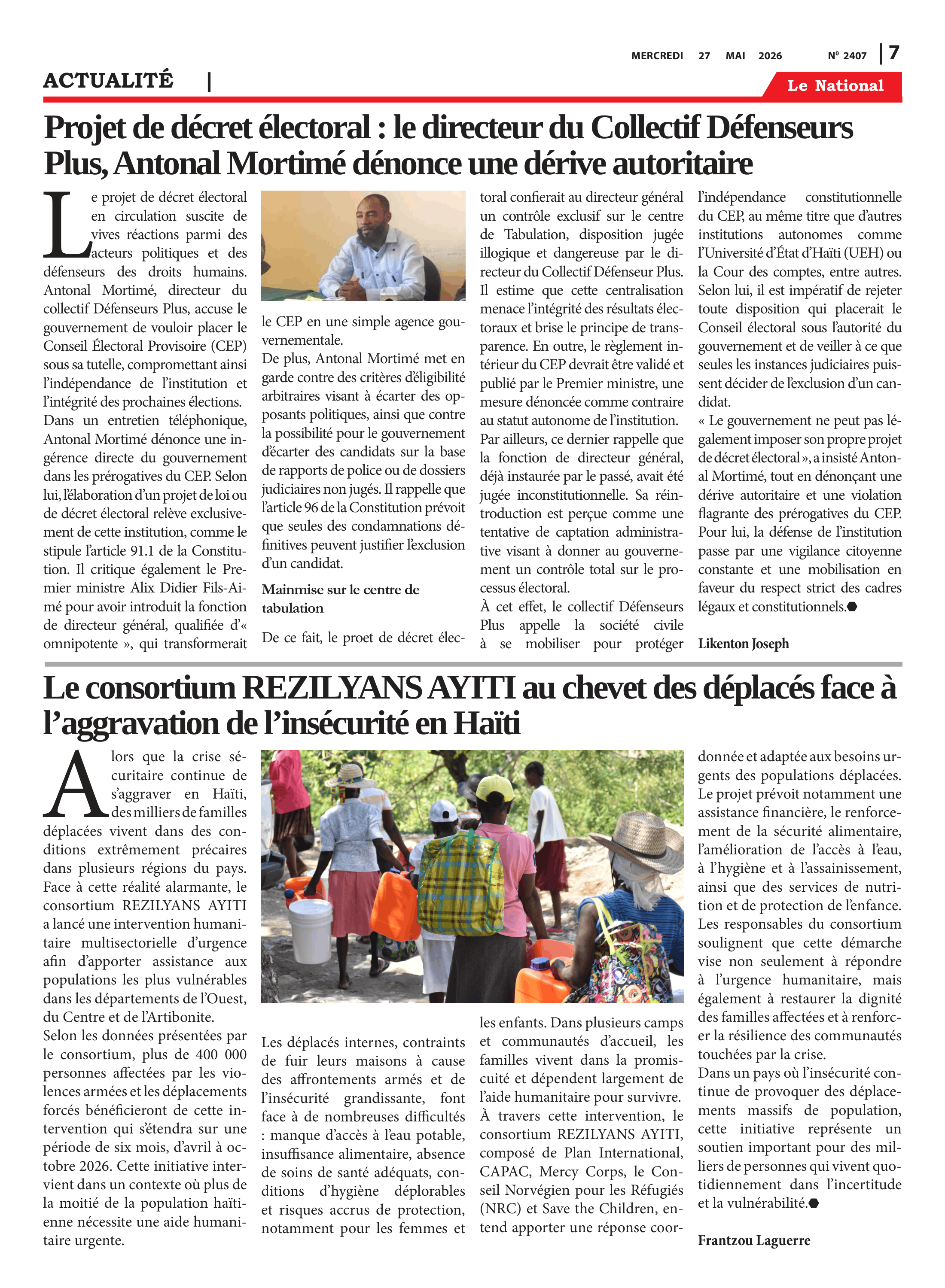 Page 7 de l'édition 2407