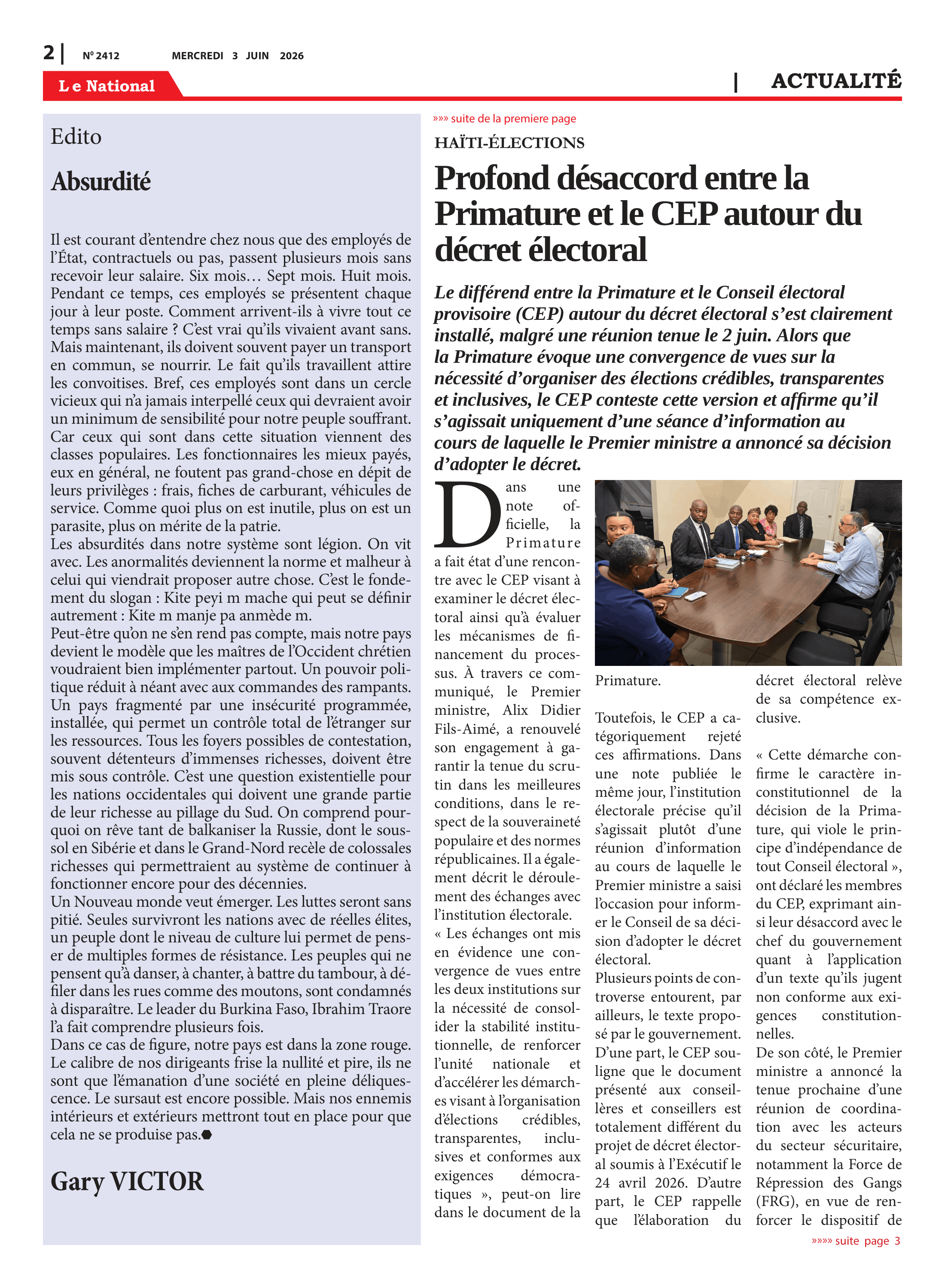 Page 2 de l'édition 2412