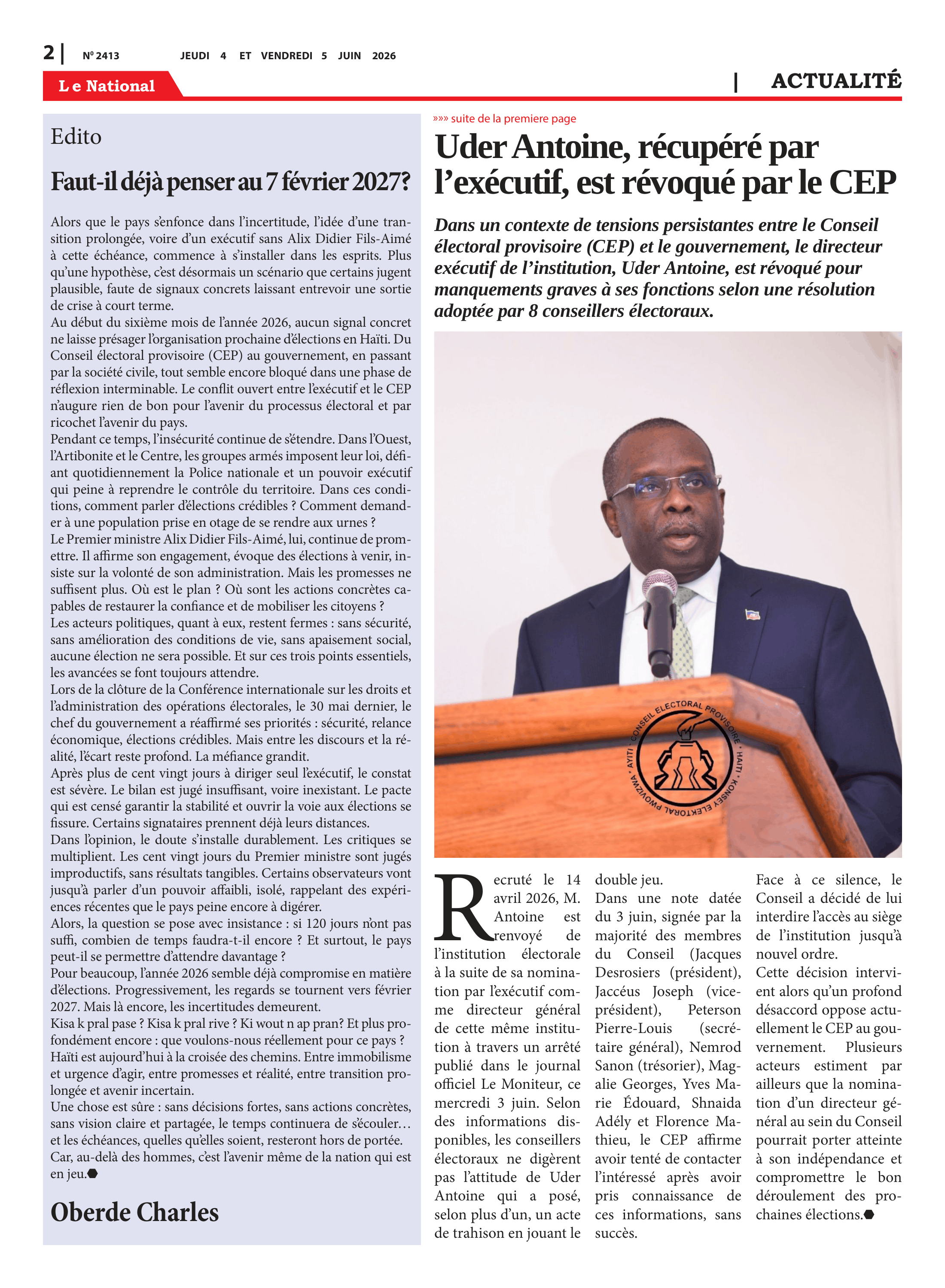 Page 2 de l'édition 2413