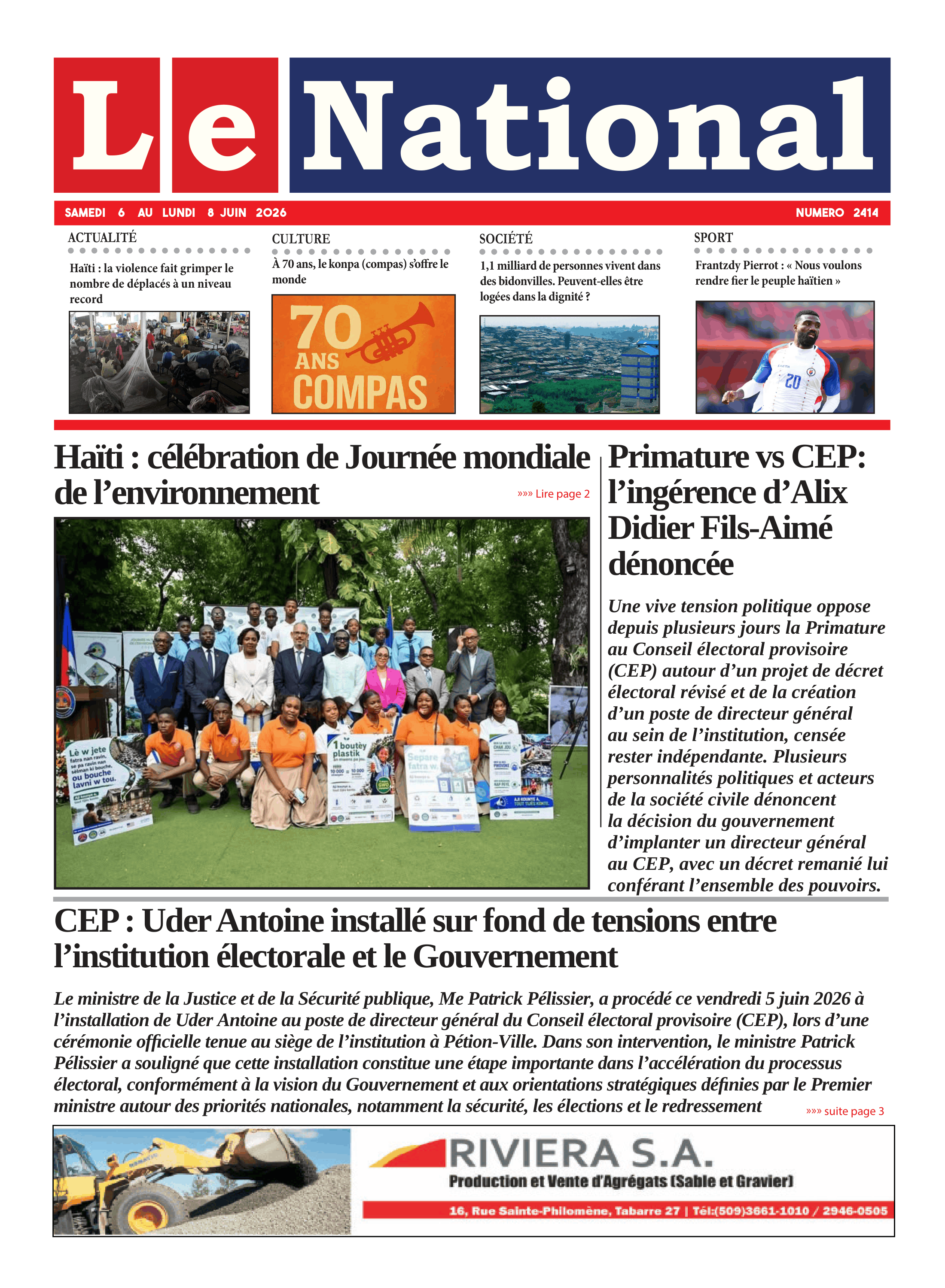 Page 1 de l'édition 2414