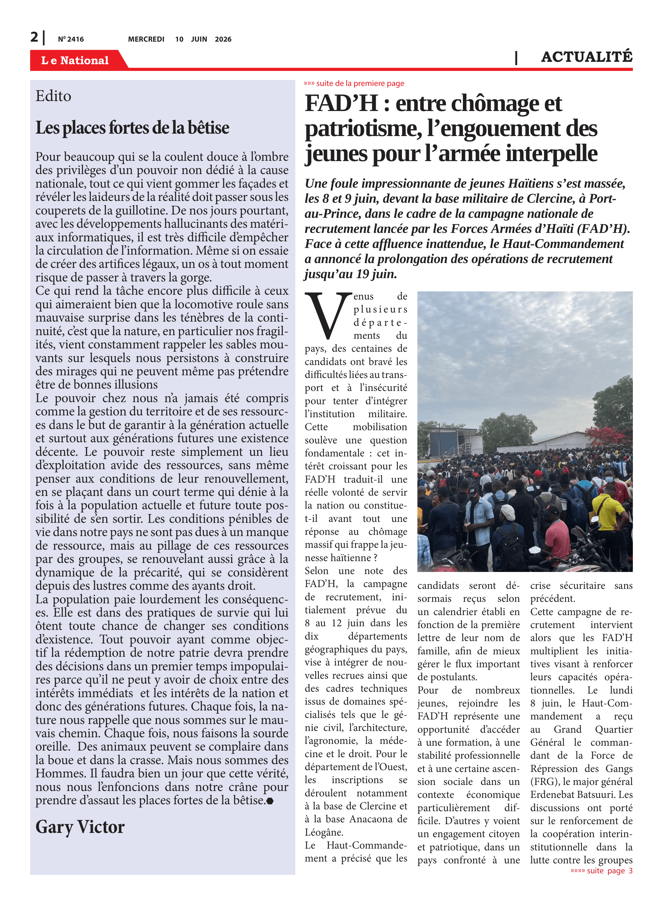 Page 2 de l'édition 2416