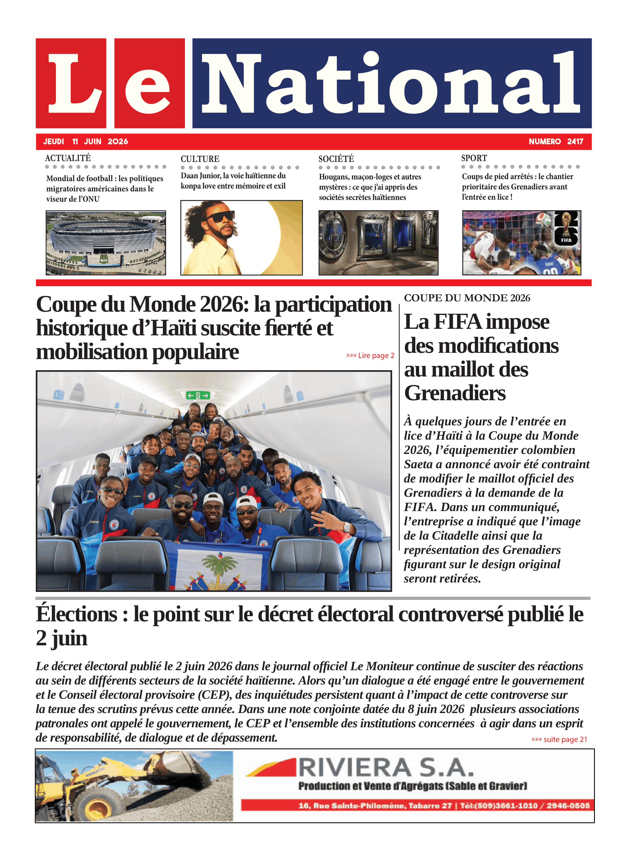 Page 1 de l'édition 2417