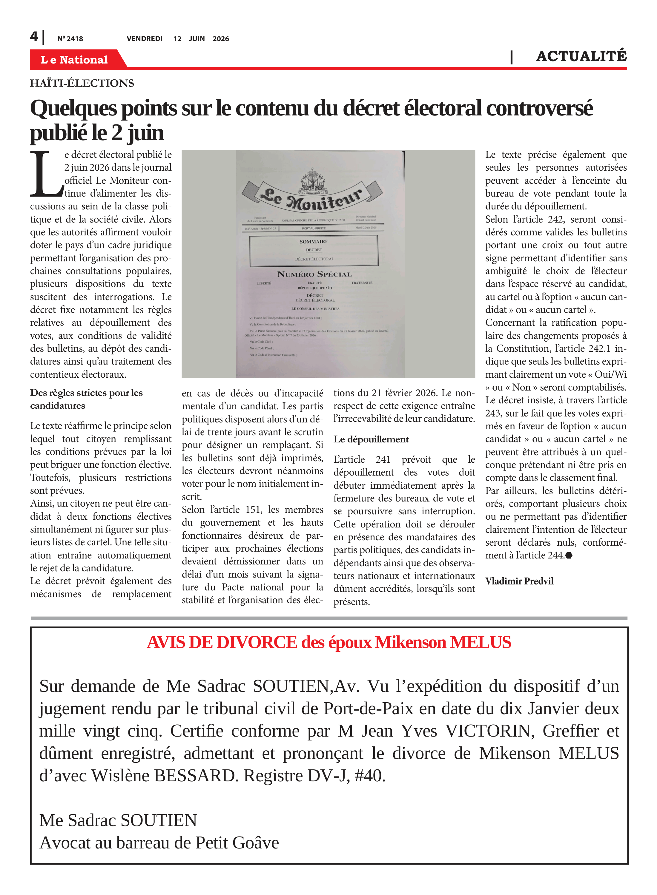 Page 4 de l'édition 2418