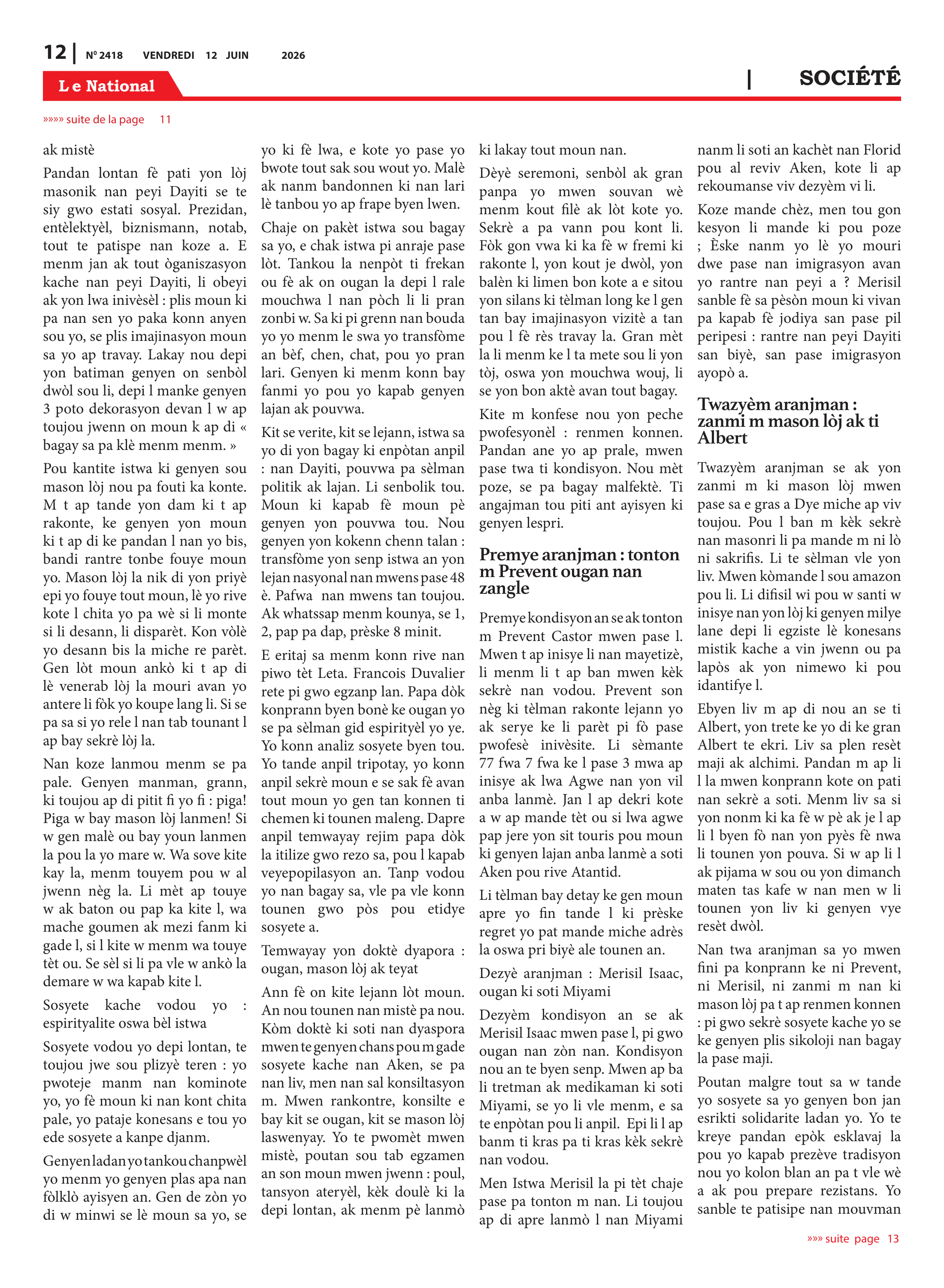 Page 12 de l'édition 2418