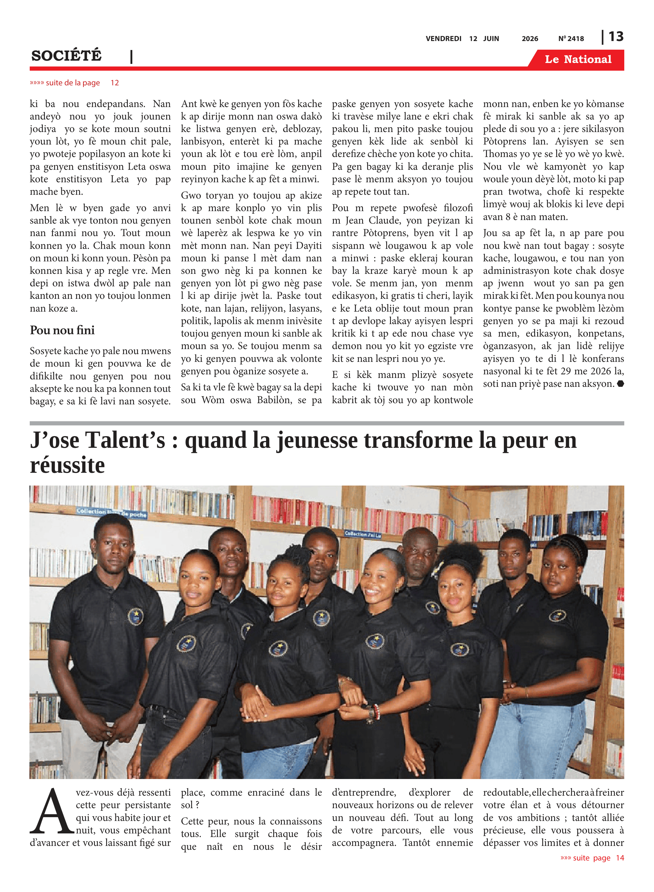 Page 13 de l'édition 2418