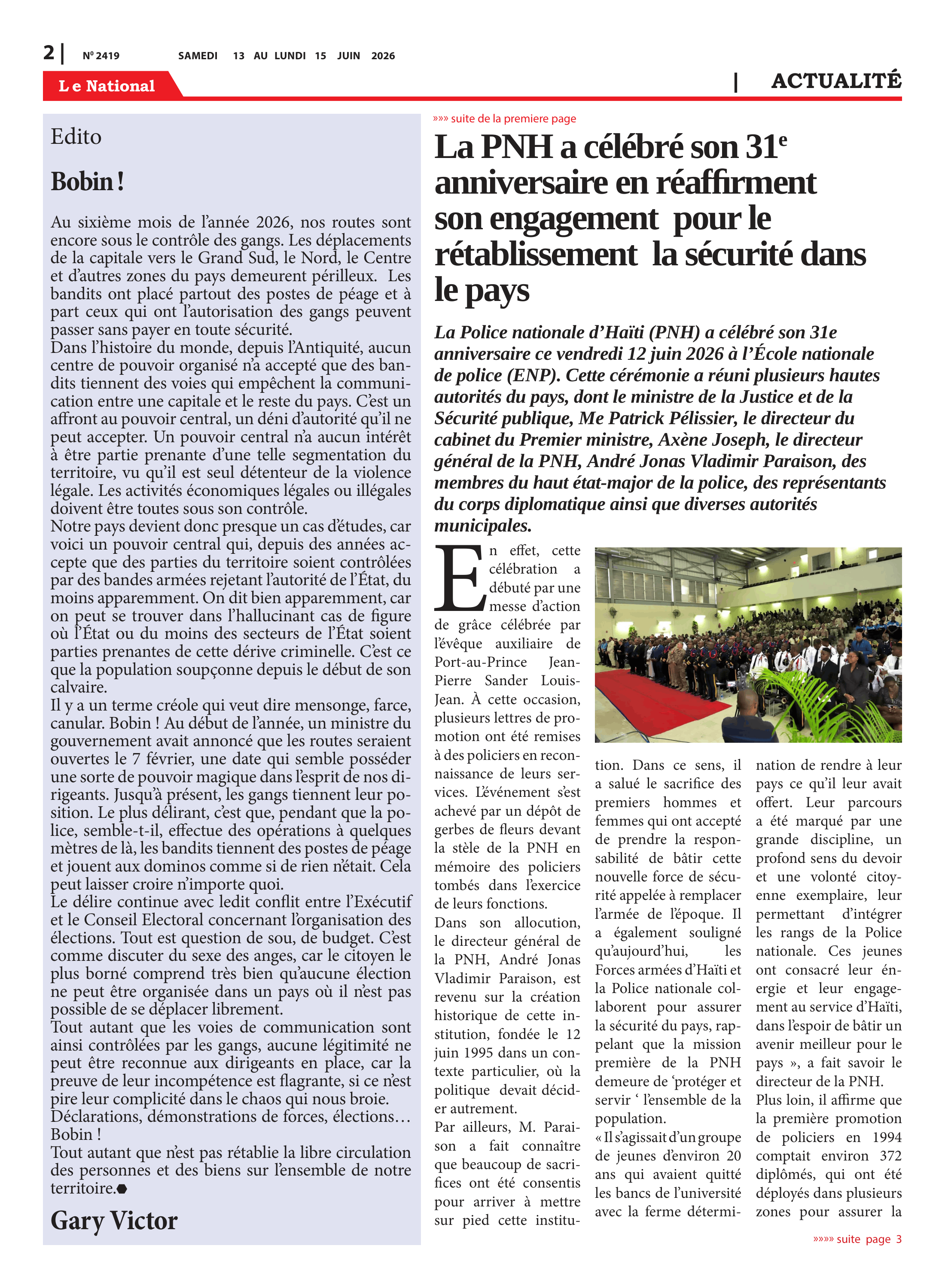 Page 2 de l'édition 2419