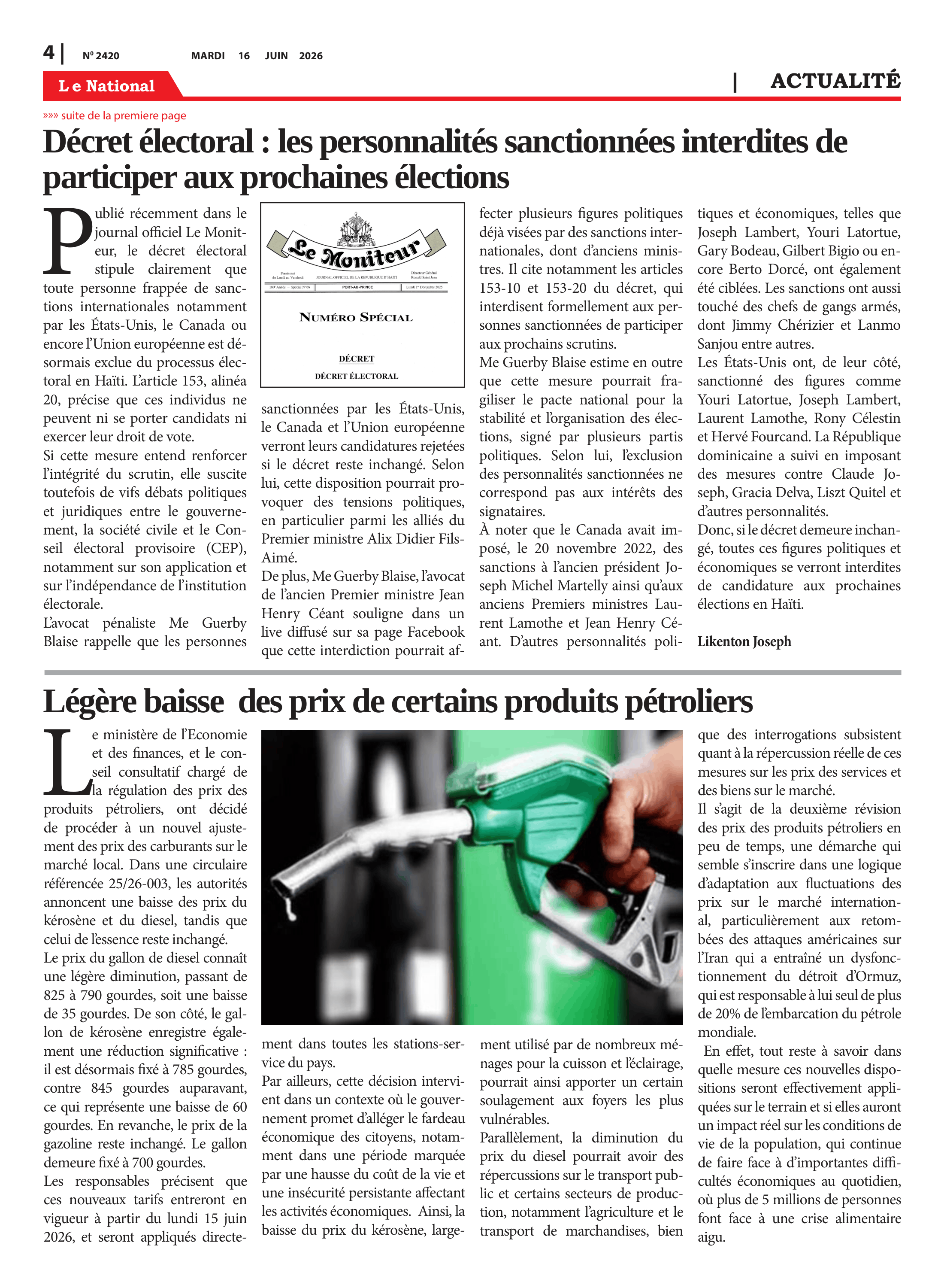 Page 4 de l'édition 2420