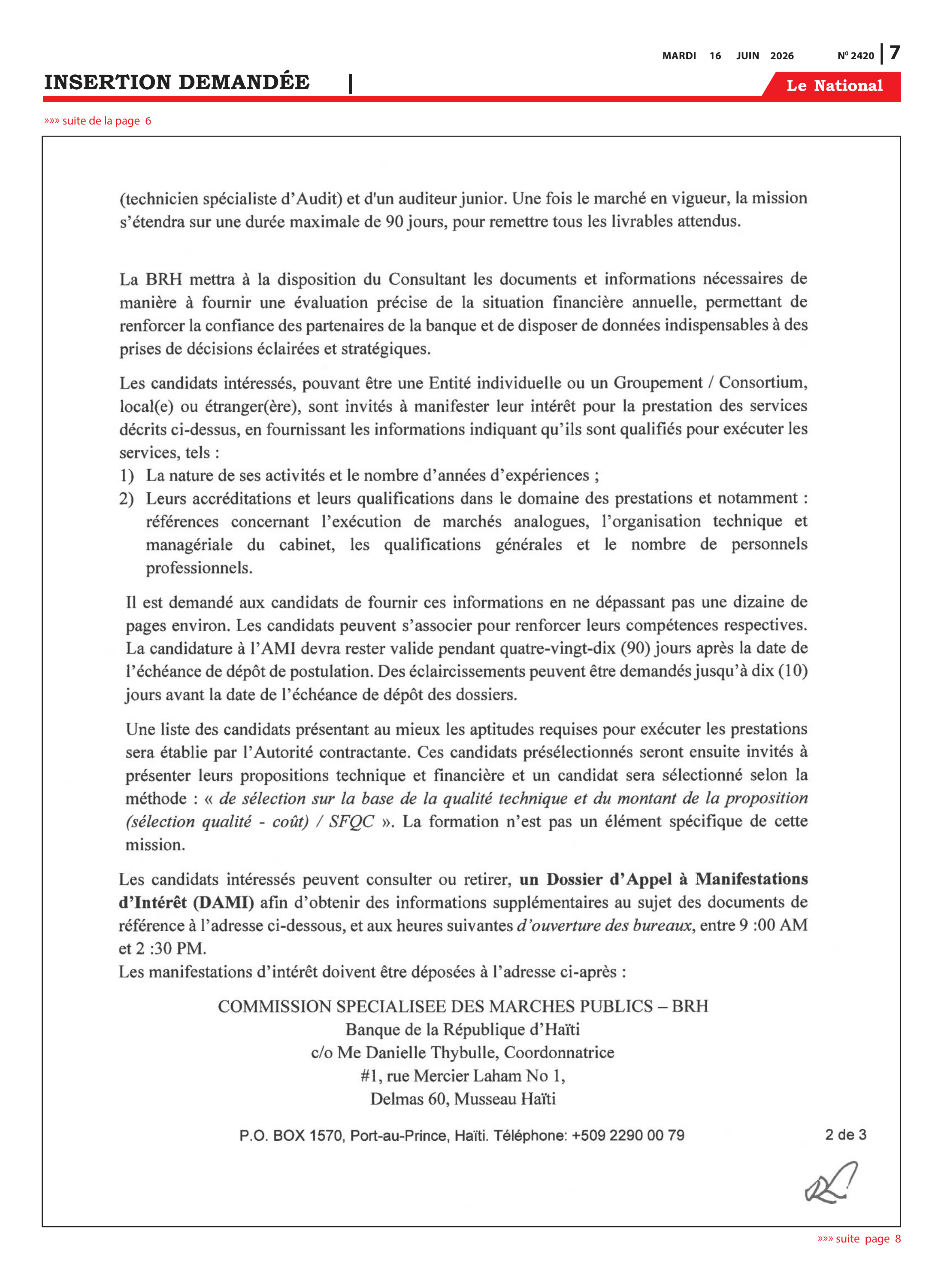 Page 7 de l'édition 2420