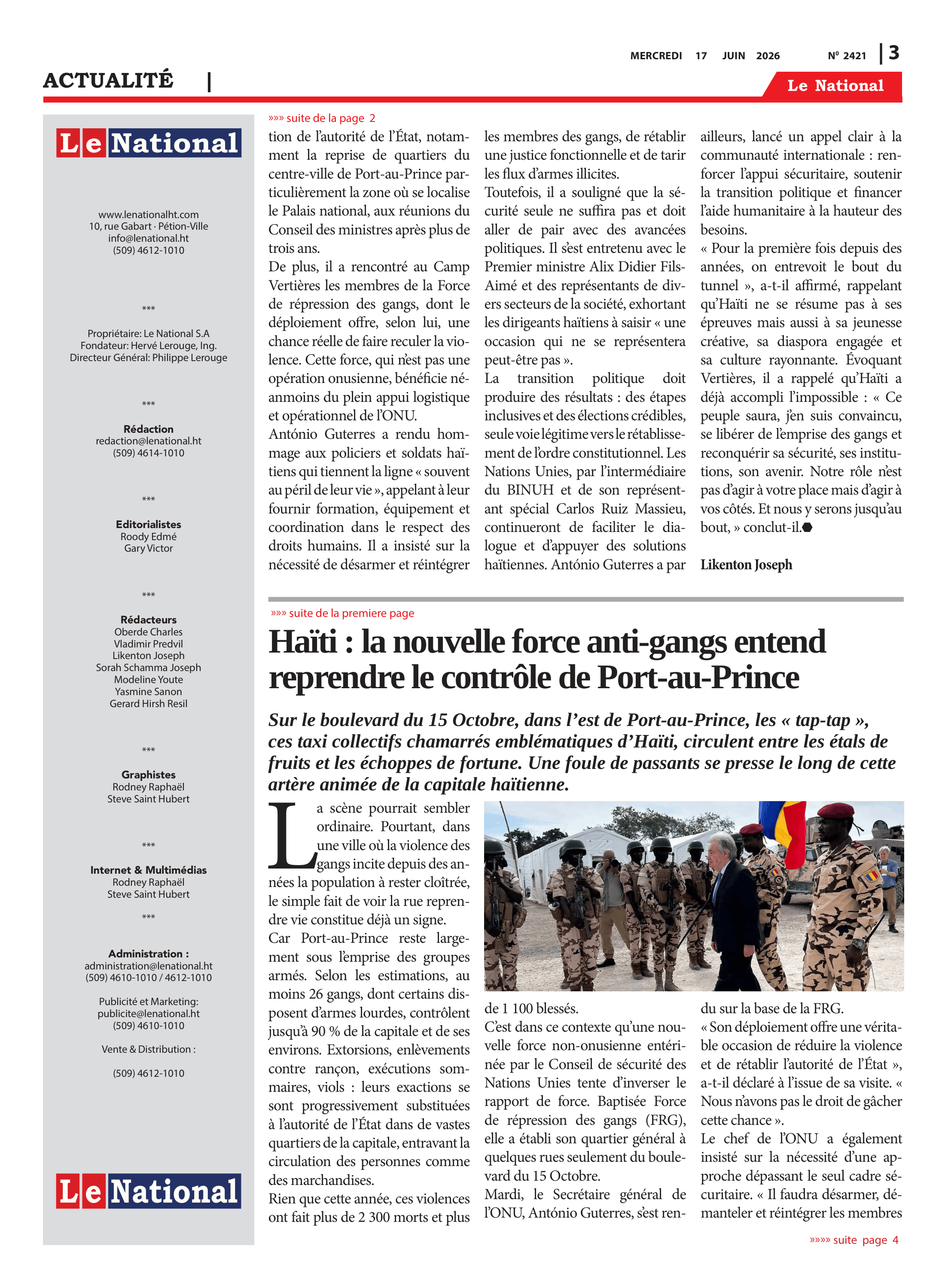 Page 3 de l'édition 2421