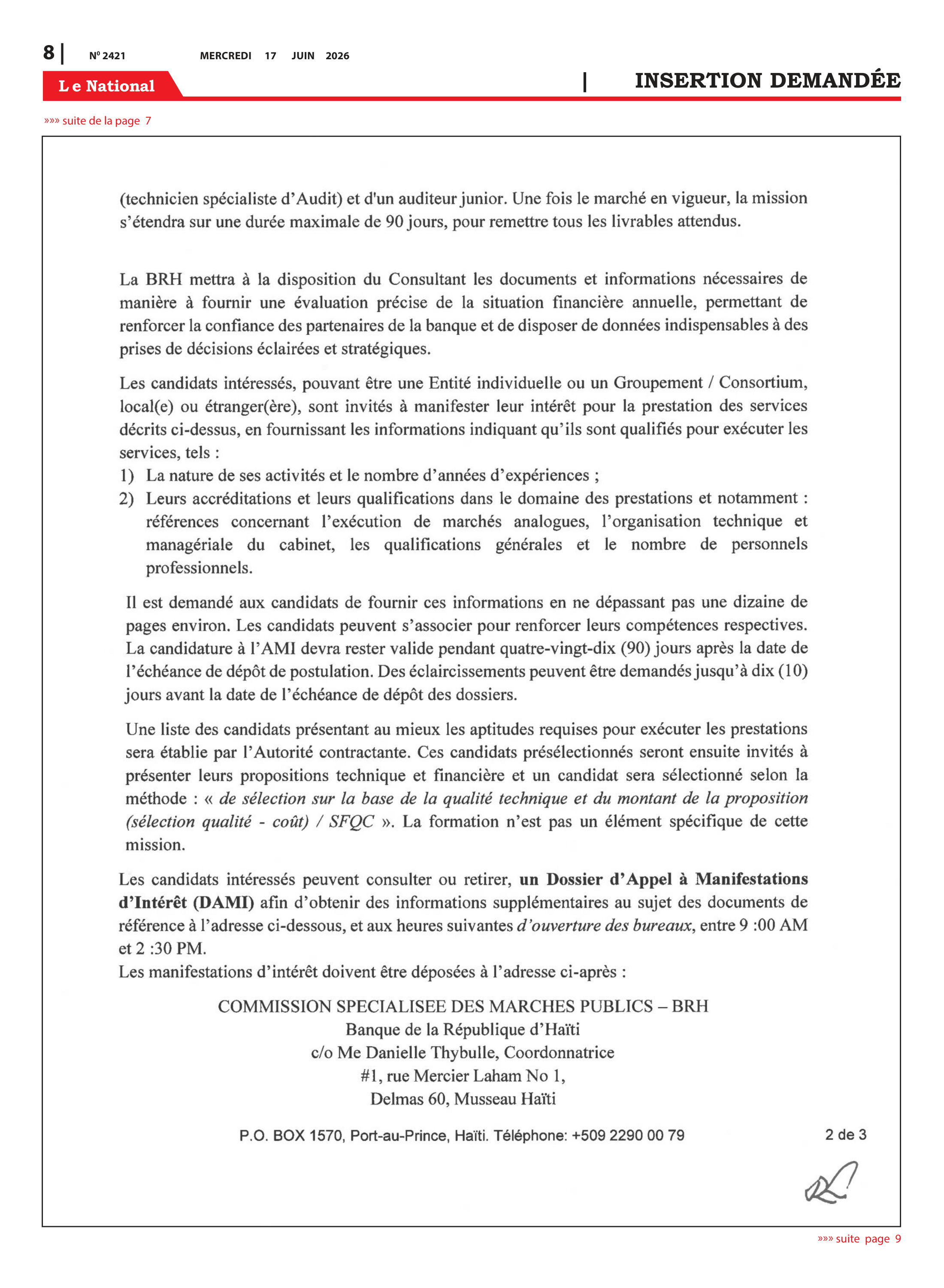 Page 8 de l'édition 2421