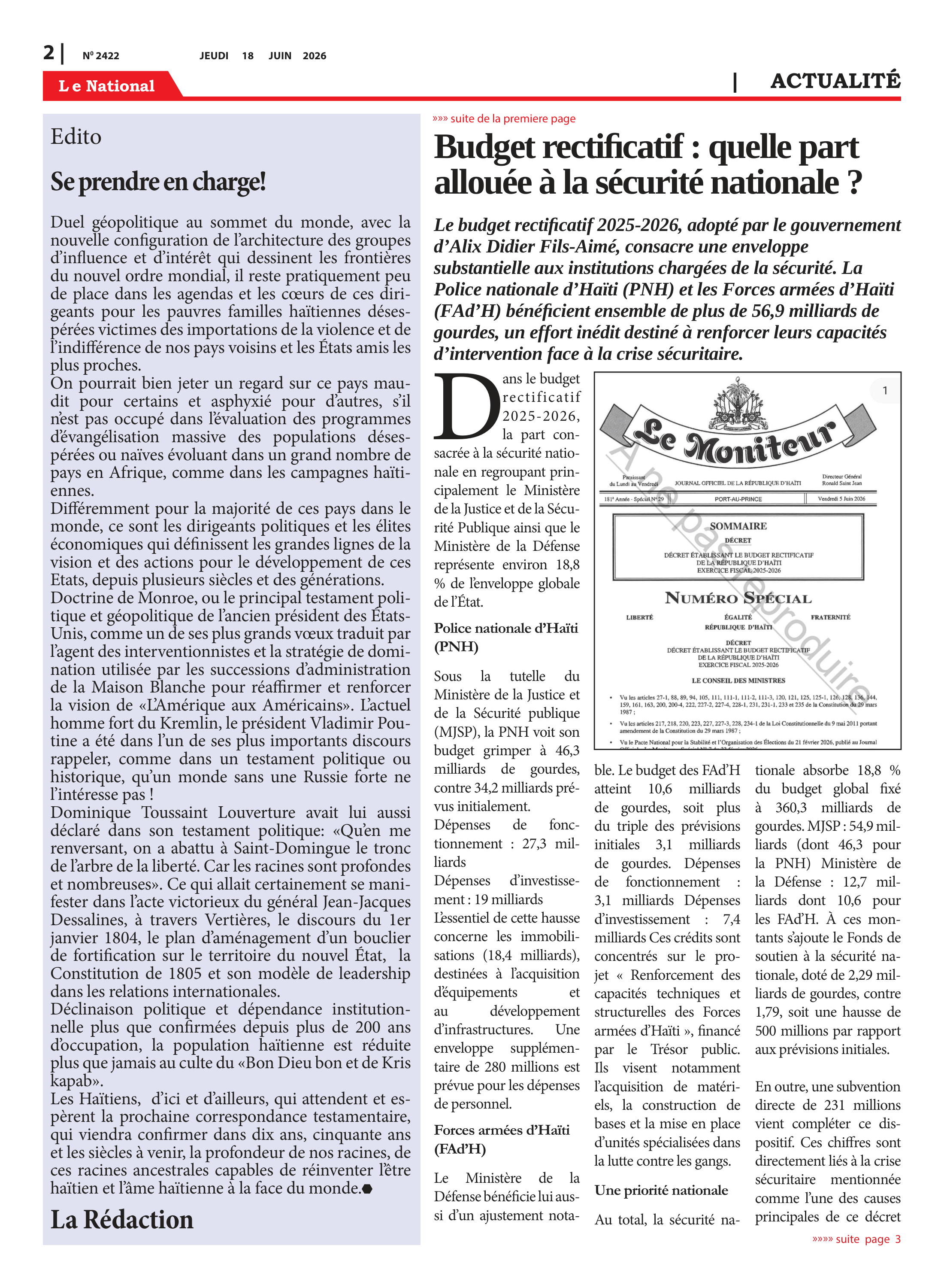 Page 2 de l'édition 2422