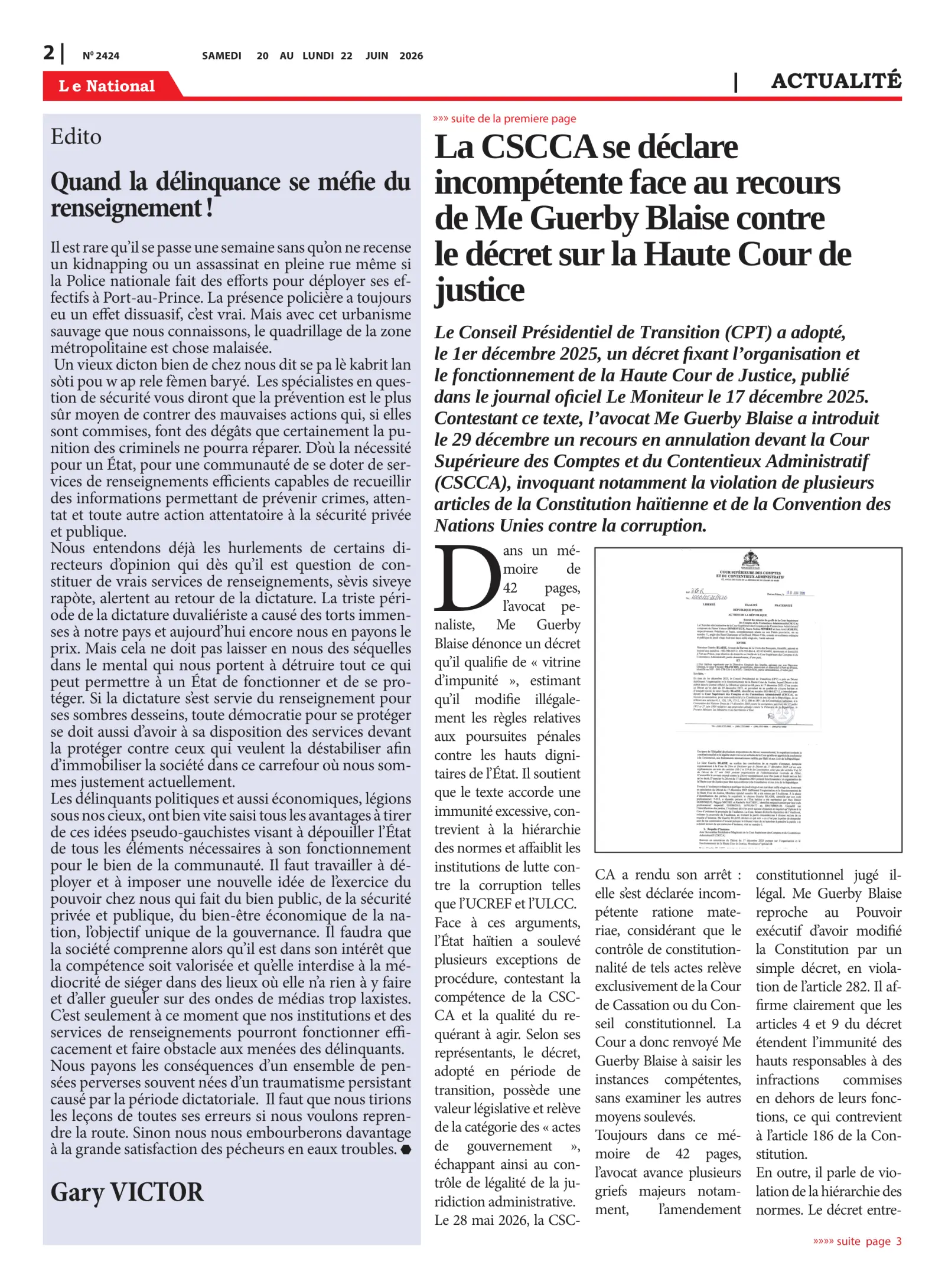 Page 2 de l'édition 2424