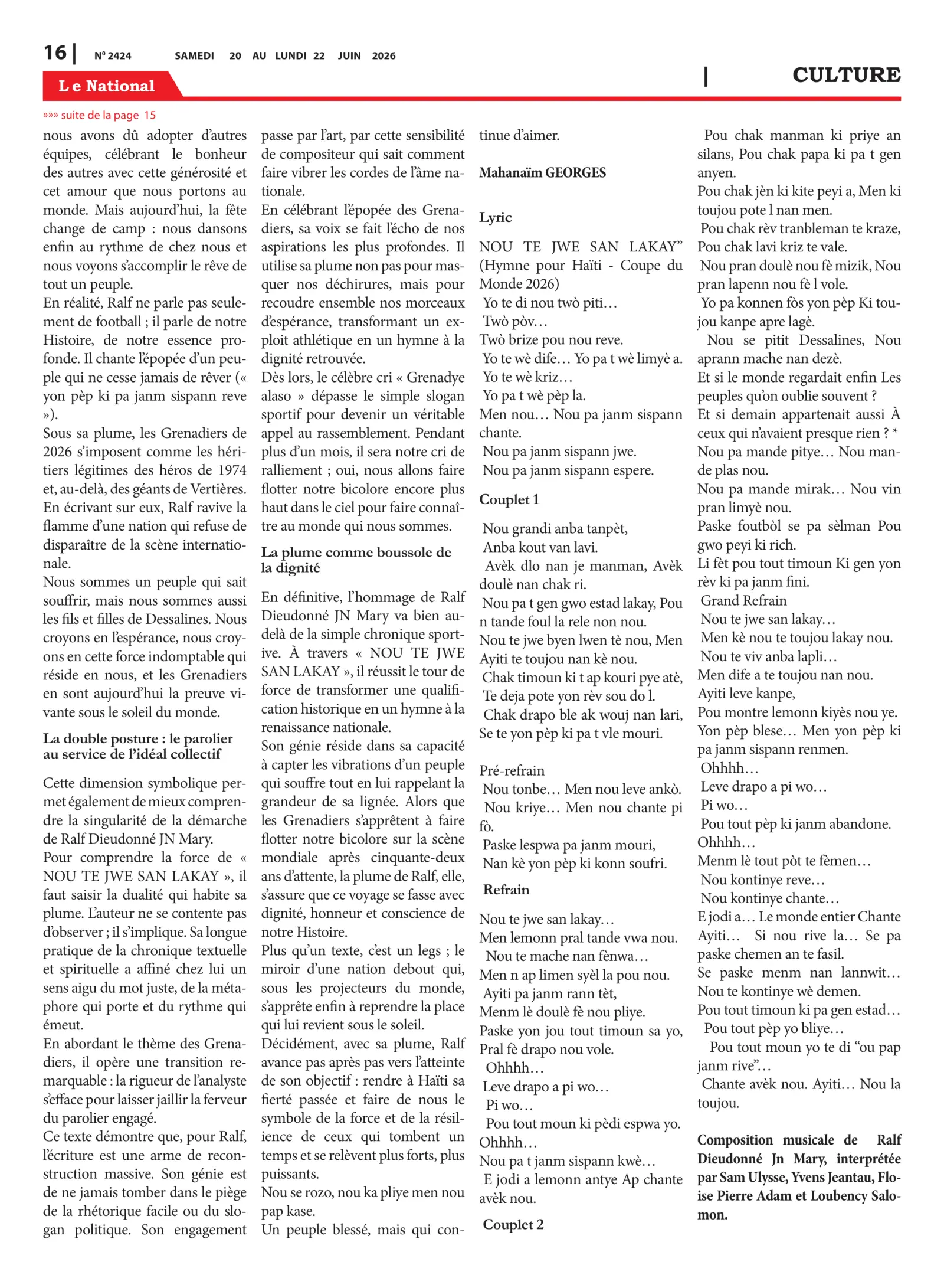 Page 16 de l'édition 2424