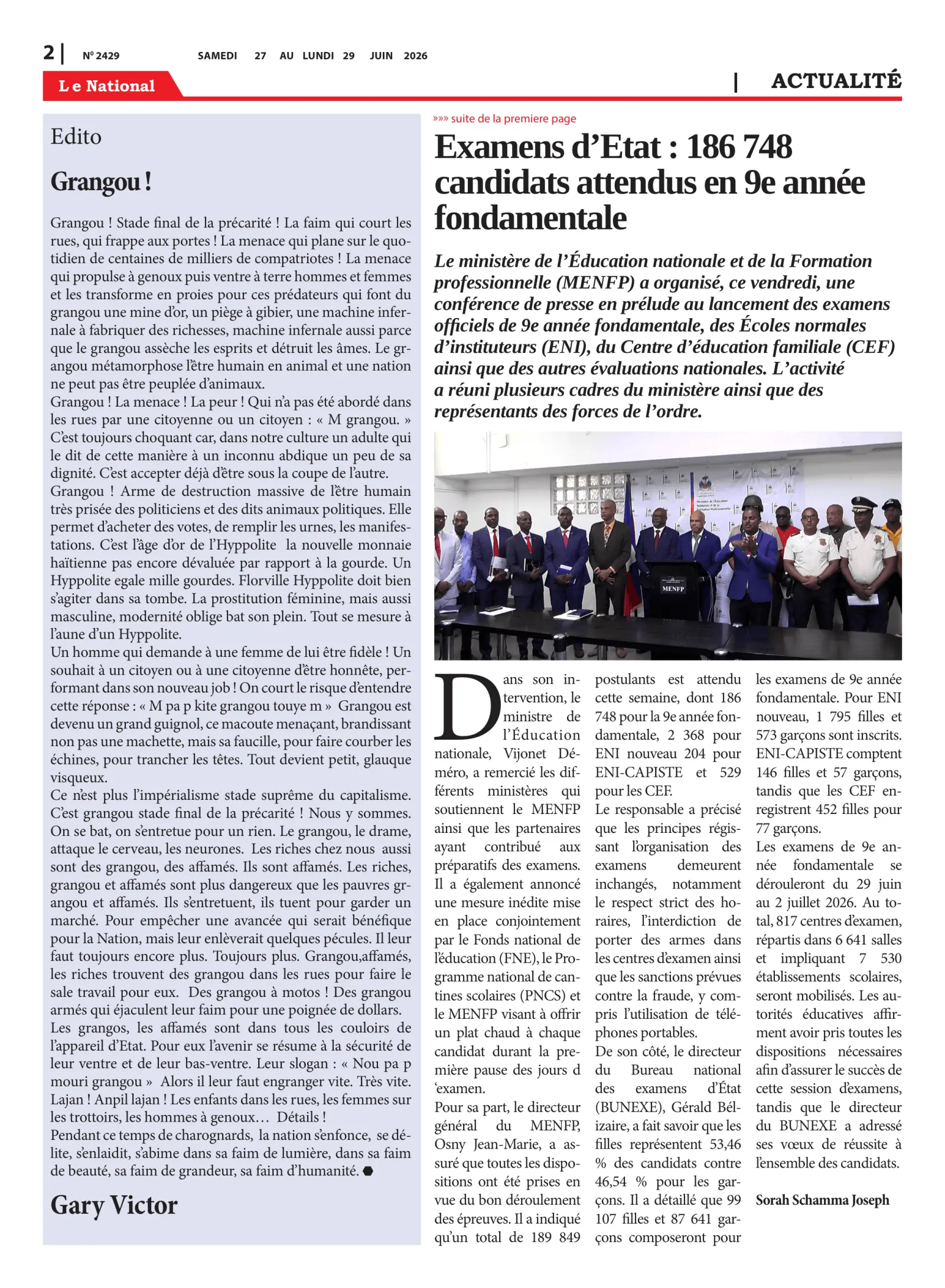 Page 2 de l'édition 2429