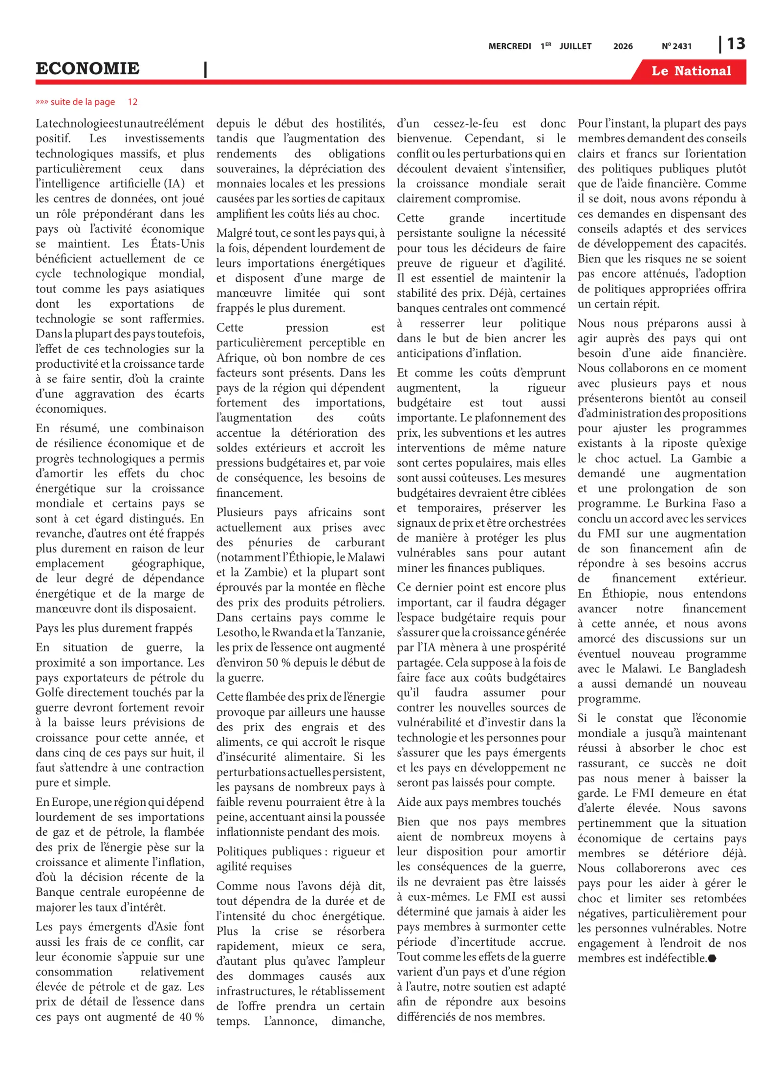 Page 13 de l'édition 2431