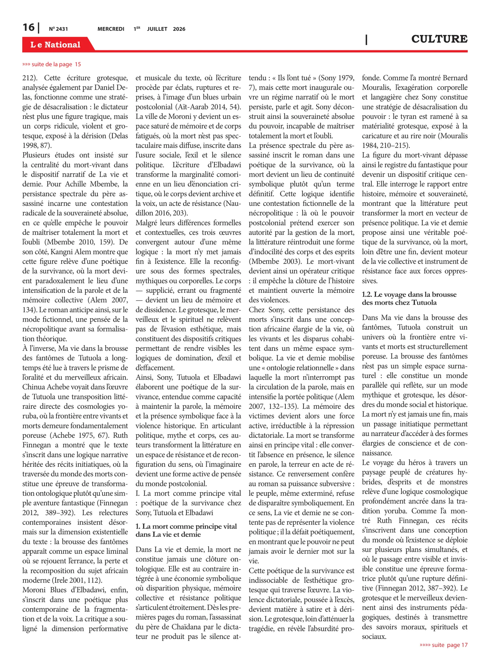 Page 16 de l'édition 2431