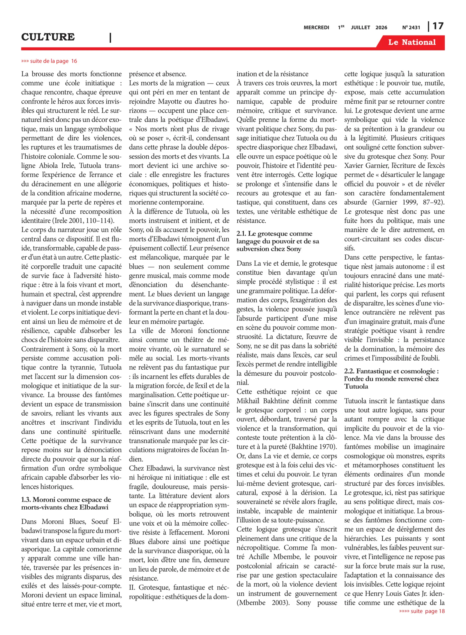 Page 17 de l'édition 2431