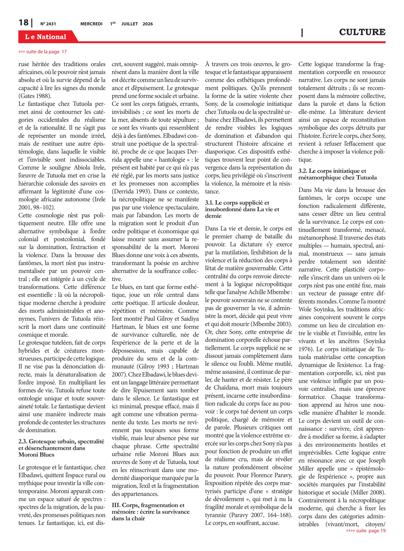 Page 18 de l'édition 2431