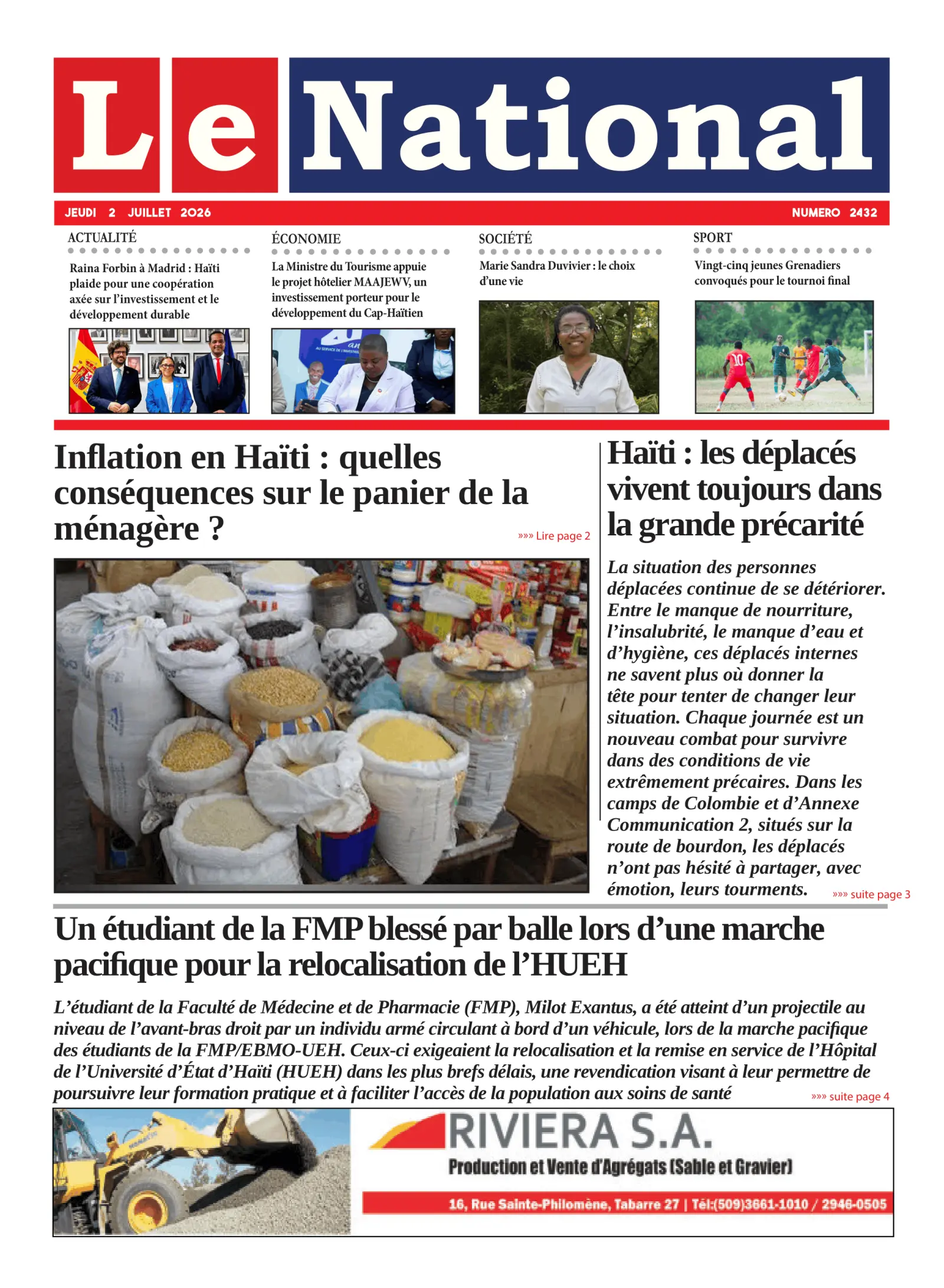 Page 1 de l'édition 2432