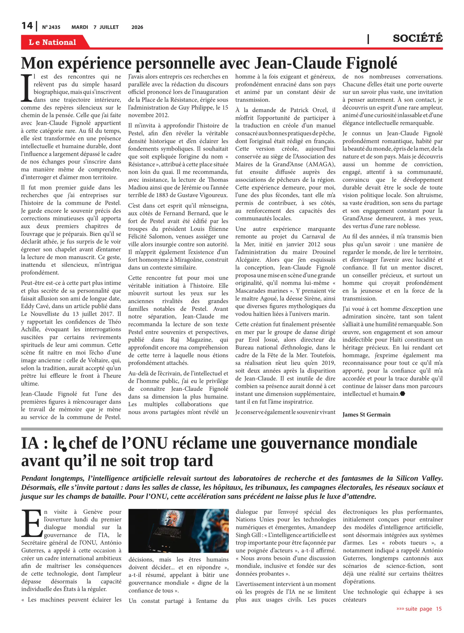 Page 14 de l'édition 2435