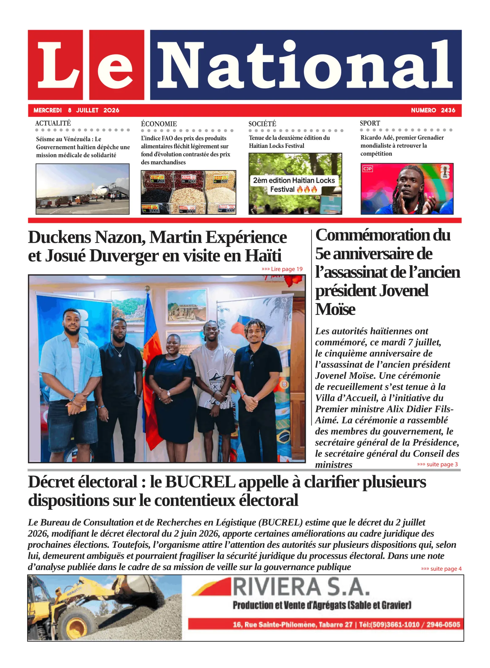 Page 1 de l'édition 2436