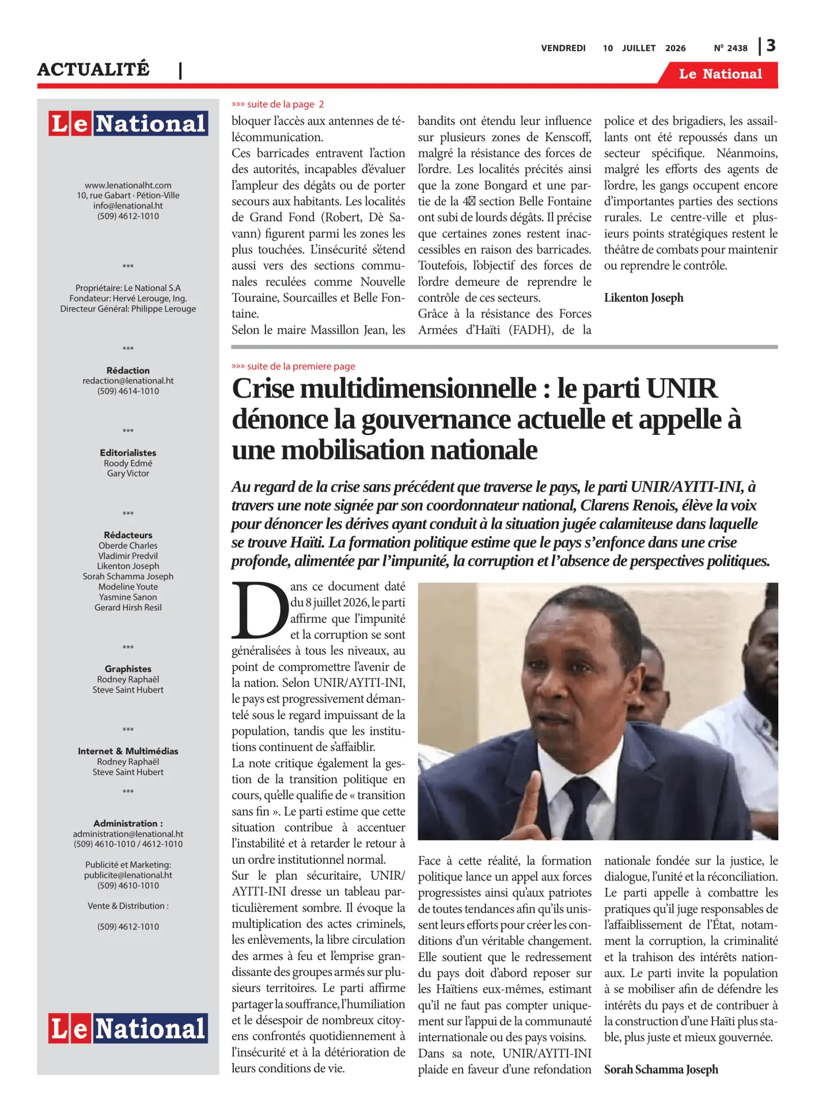 Page 3 de l'édition 2438