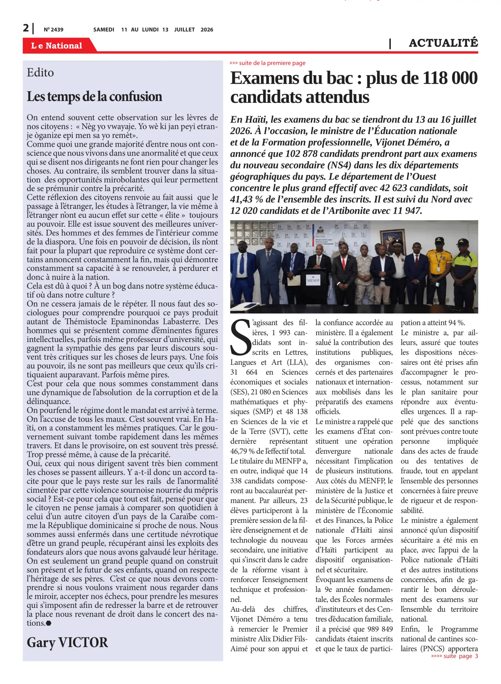 Page 2 de l'édition 2439