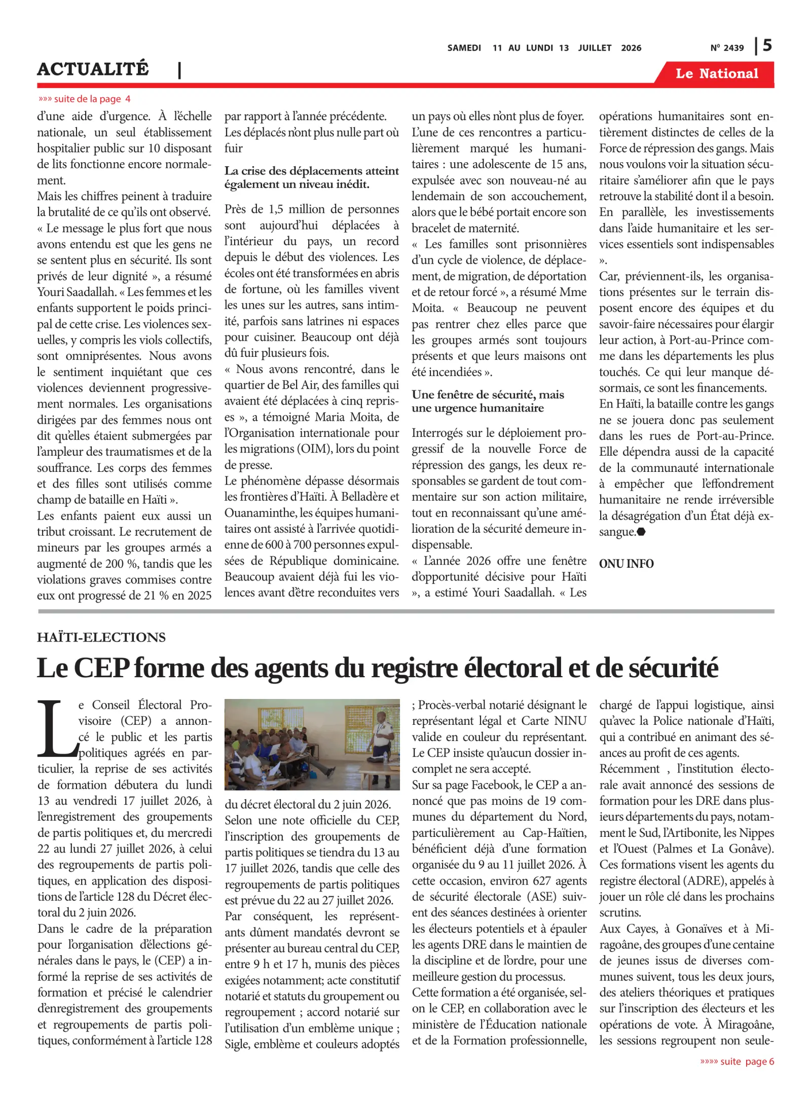Page 5 de l'édition 2439